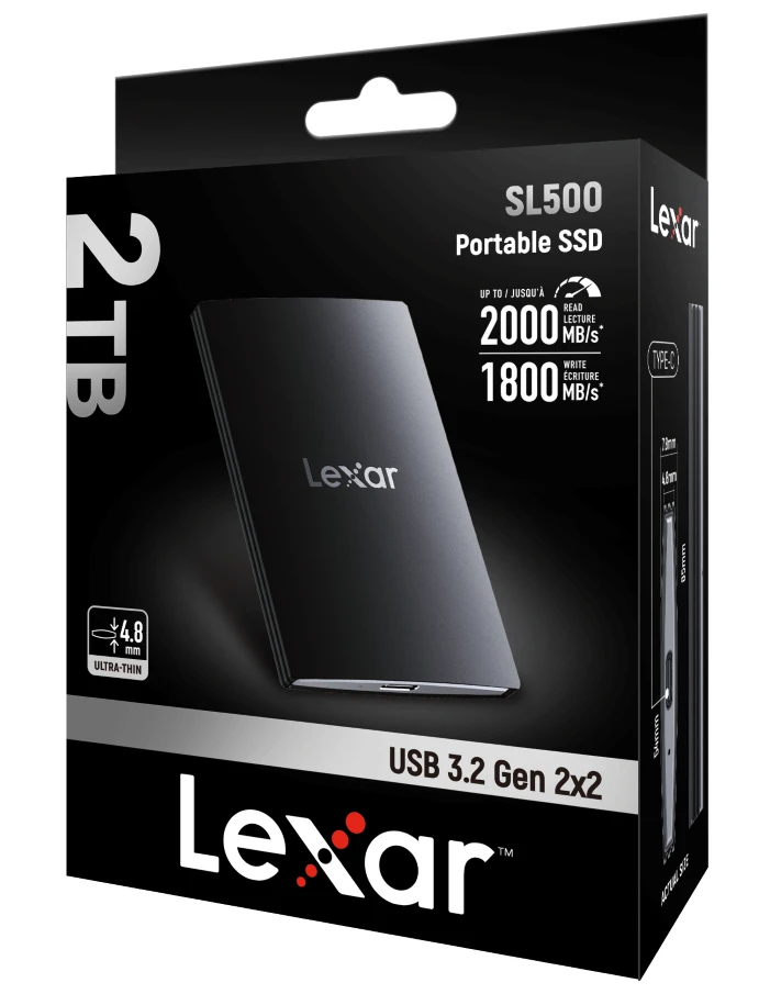 Detalle 2 de Lexar SL500 Portable SSD 1TB – robuste, schnelle externe SSD für unterwegs