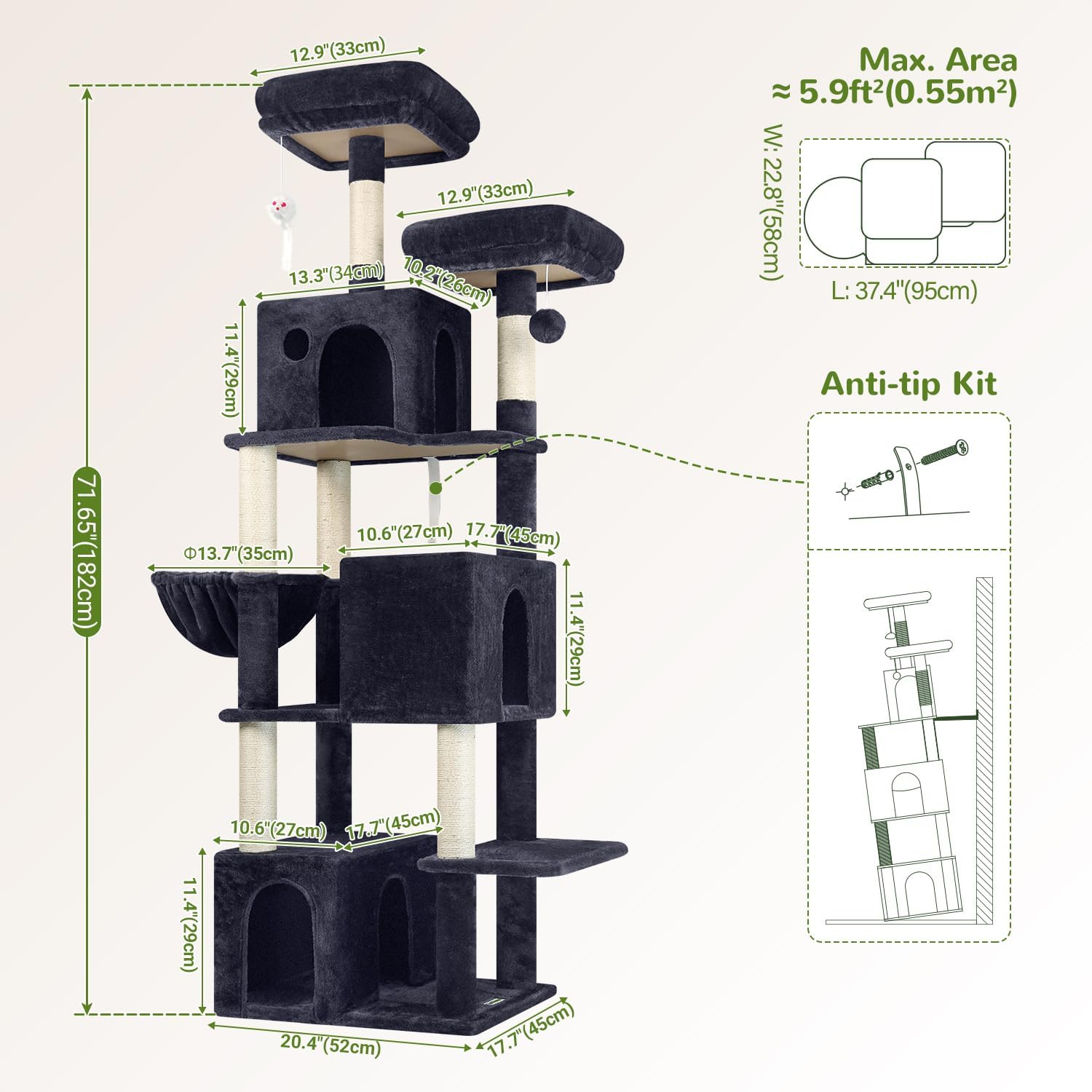 Detalle 2 de Globlazer Cat Tree, 71-Inch