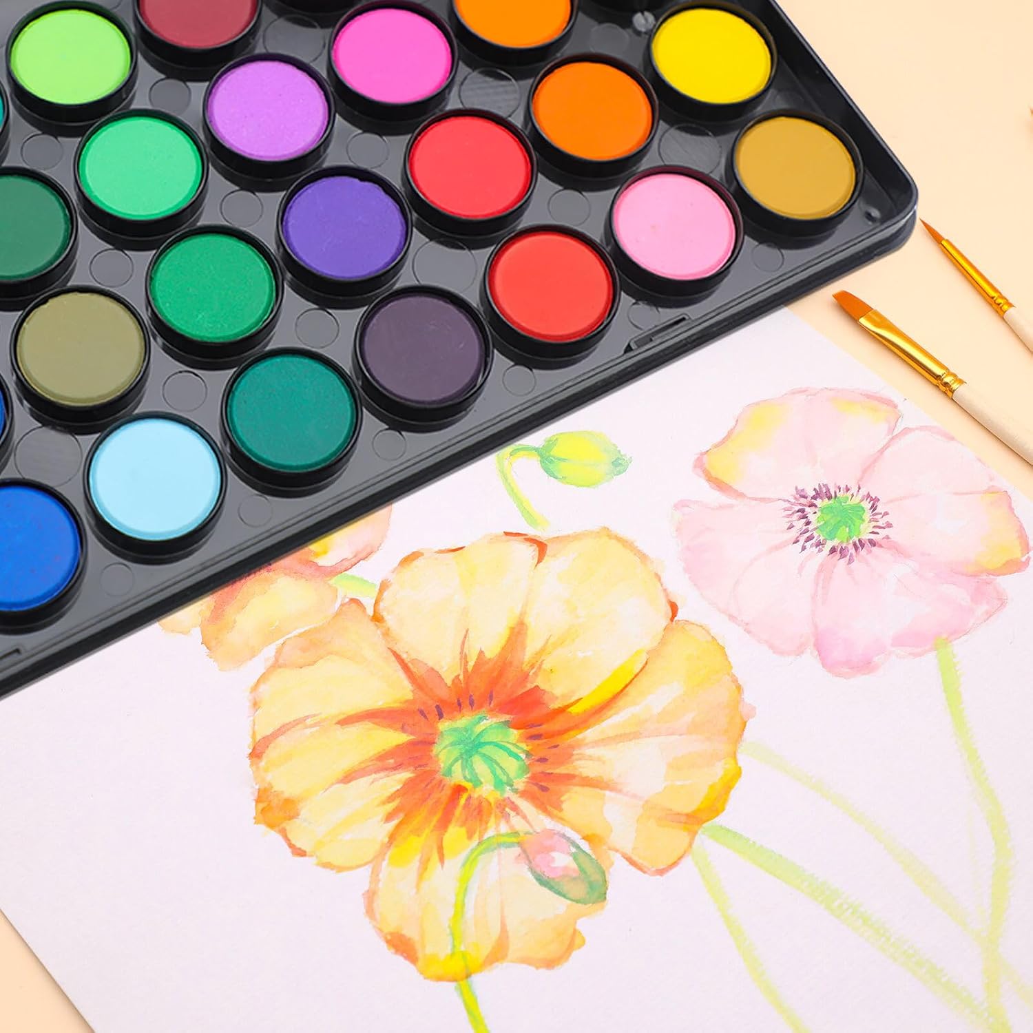 Detalle 2 de Artecho Aquarellfarben 36 Farben Set für Künstler 🎨