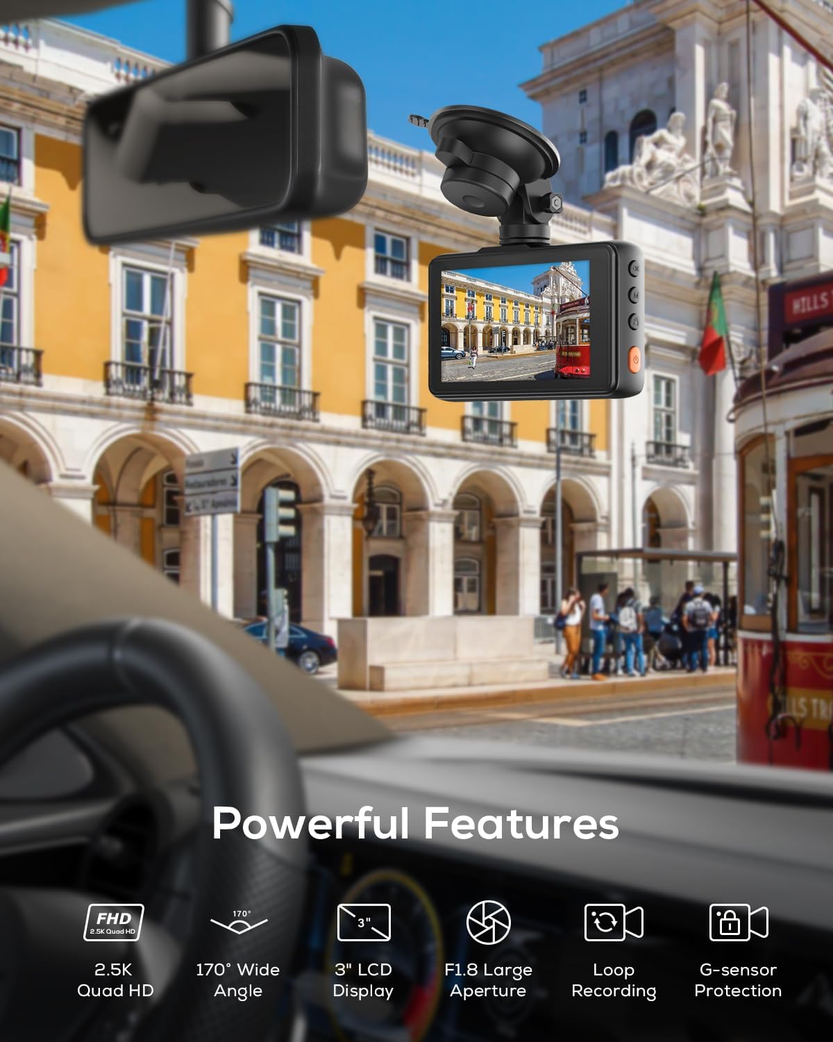 Thumbnail 1 de iZEEKER 2.5K Dash Cam 1440P QHD, 170° wide-angle