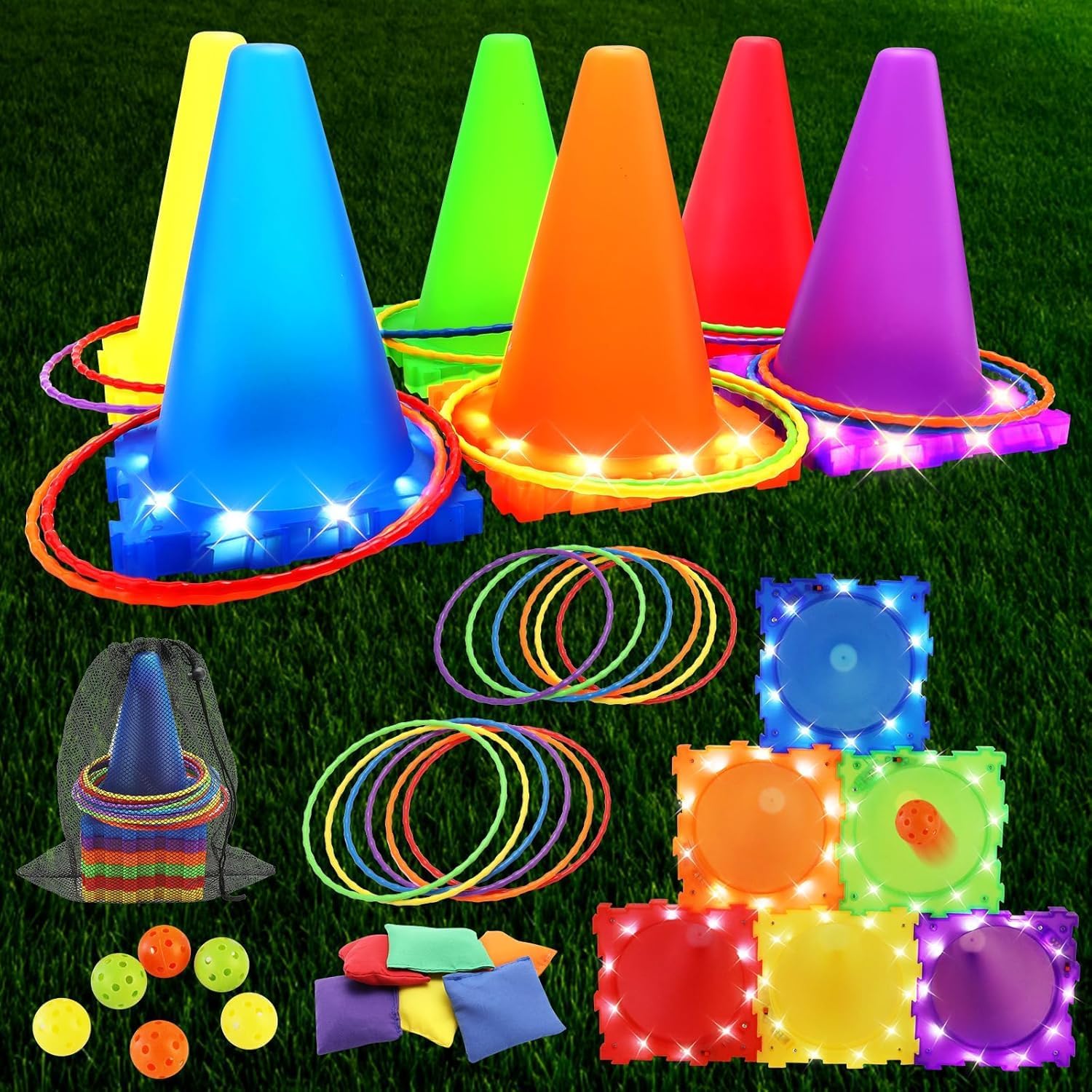 Thumbnail 2 de VATOS Light Up Wurfspiele 3 in 1 Outdoor Set