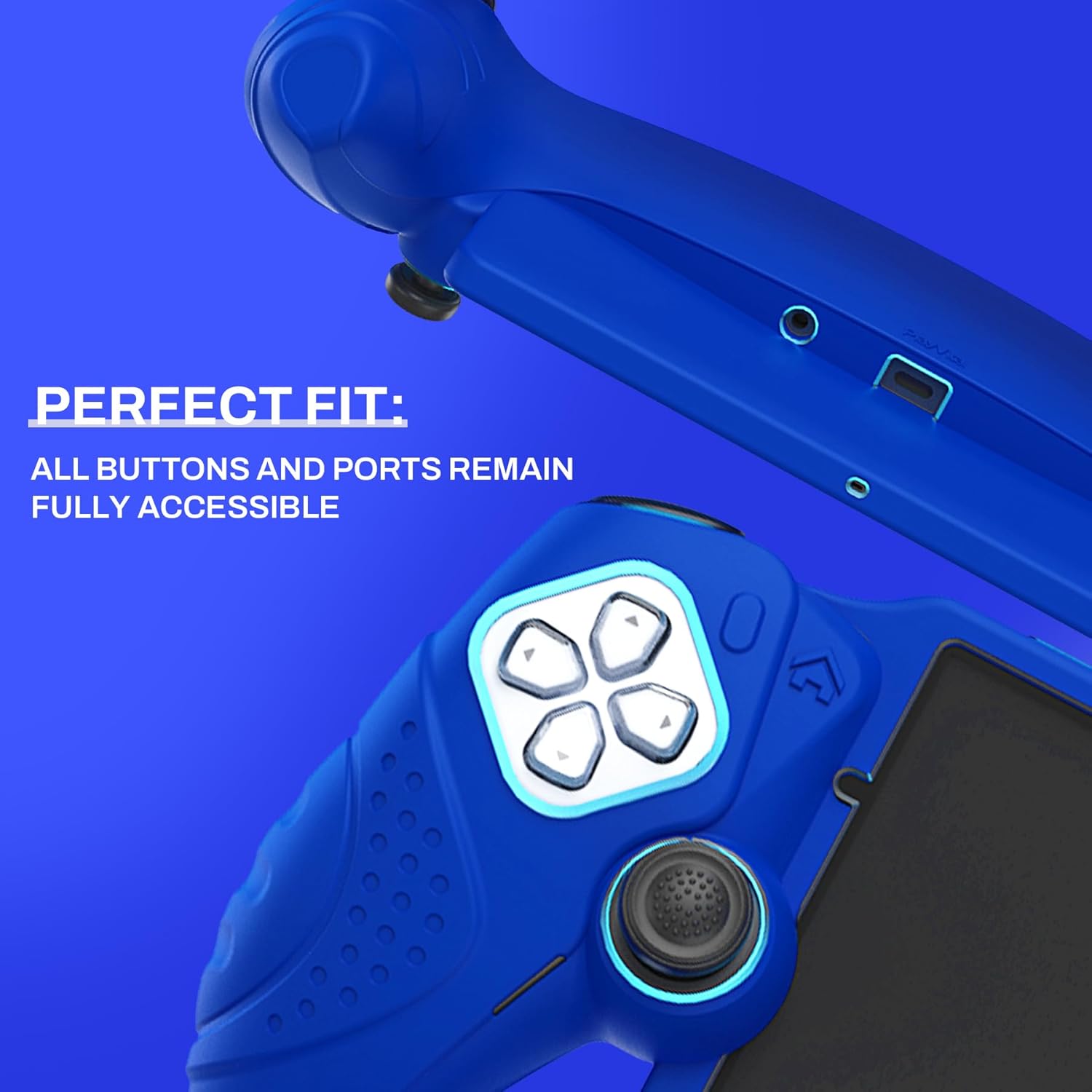 Detalle 2 de PlayVital Guardian Edition Silicone Protective Case for PS Portal (Blue)