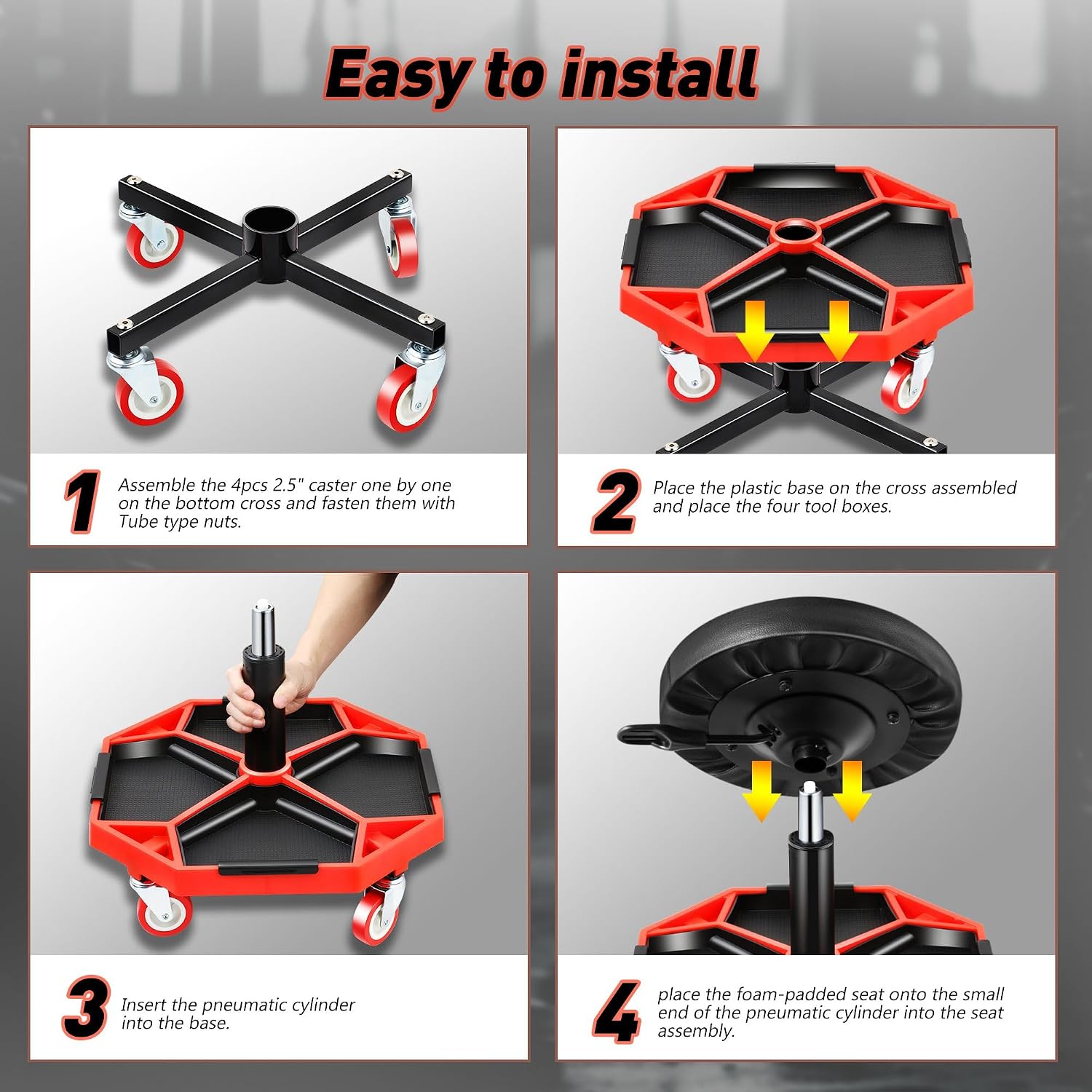 Detalle de DNA Motoring TOOLS-00253 54cm mechanic stool
