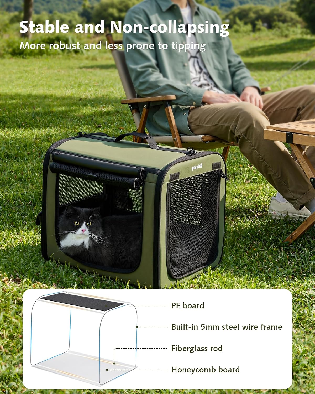 Detalle de Dog Car Carrier: Stable, Lightweight 50×37.5×43 cm Travel Crate for Cars