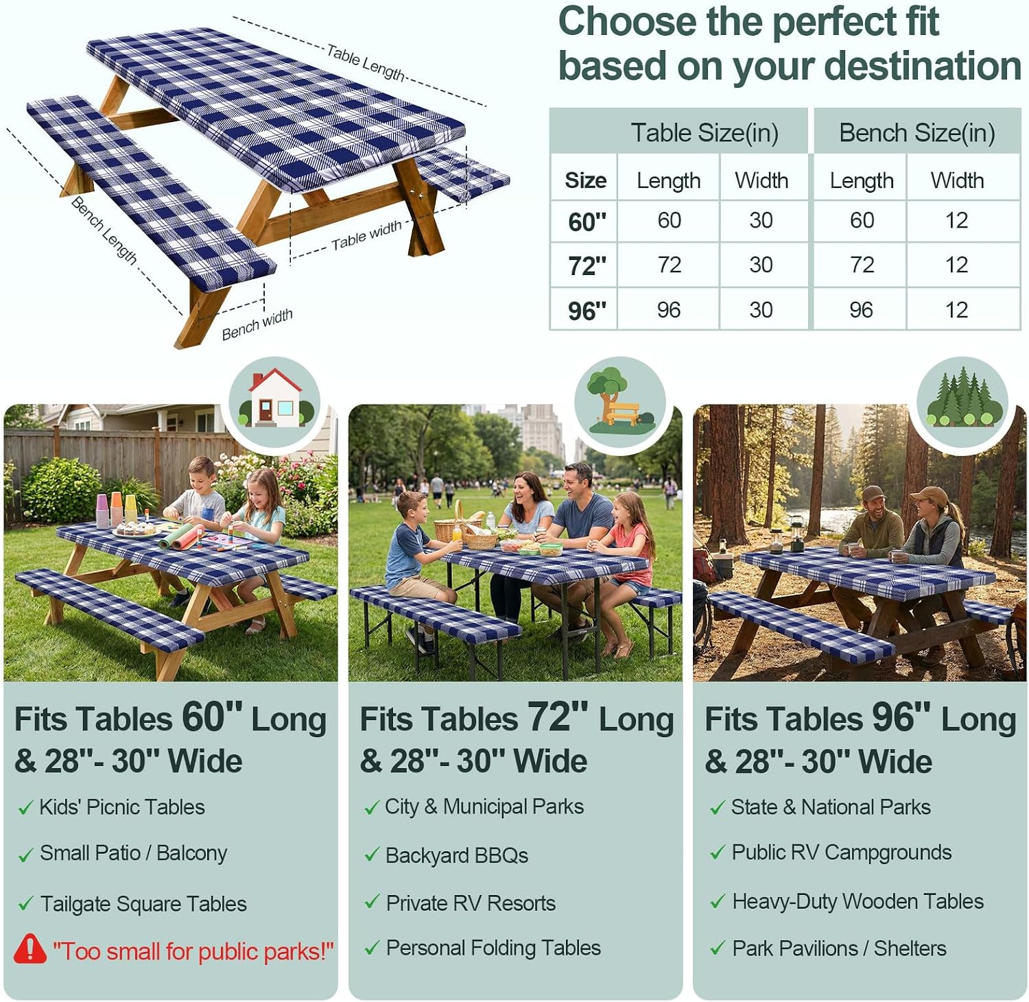 Thumbnail 4 de Picnic Table Cover Set for 6-Foot Tables