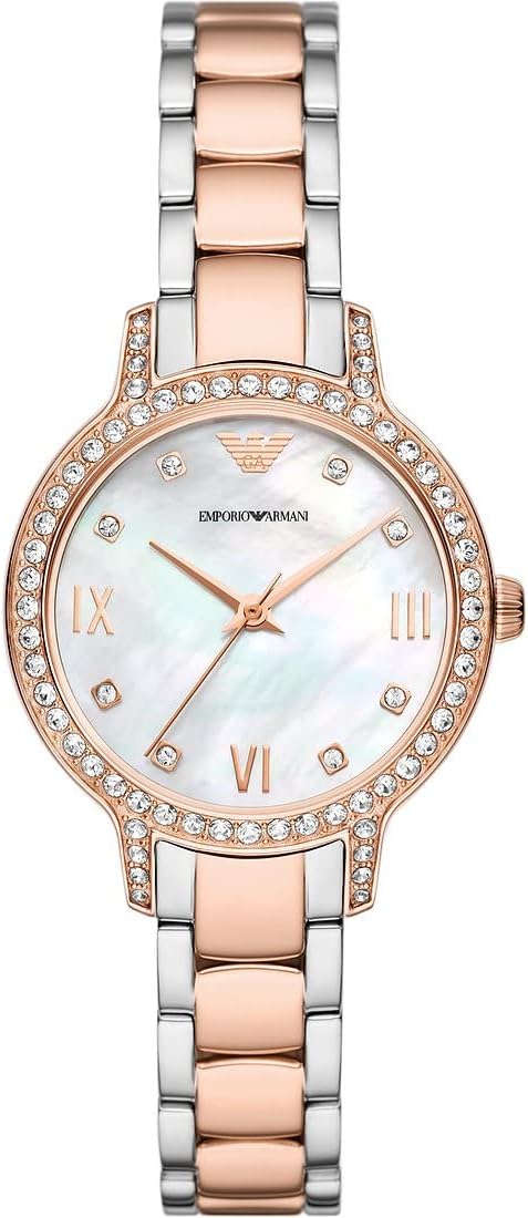 Thumbnail 6 de Emporio Armani Montre pour Femmes 32mm – quartz, cadran rose et bracelet maille milanaise en acier doré rose