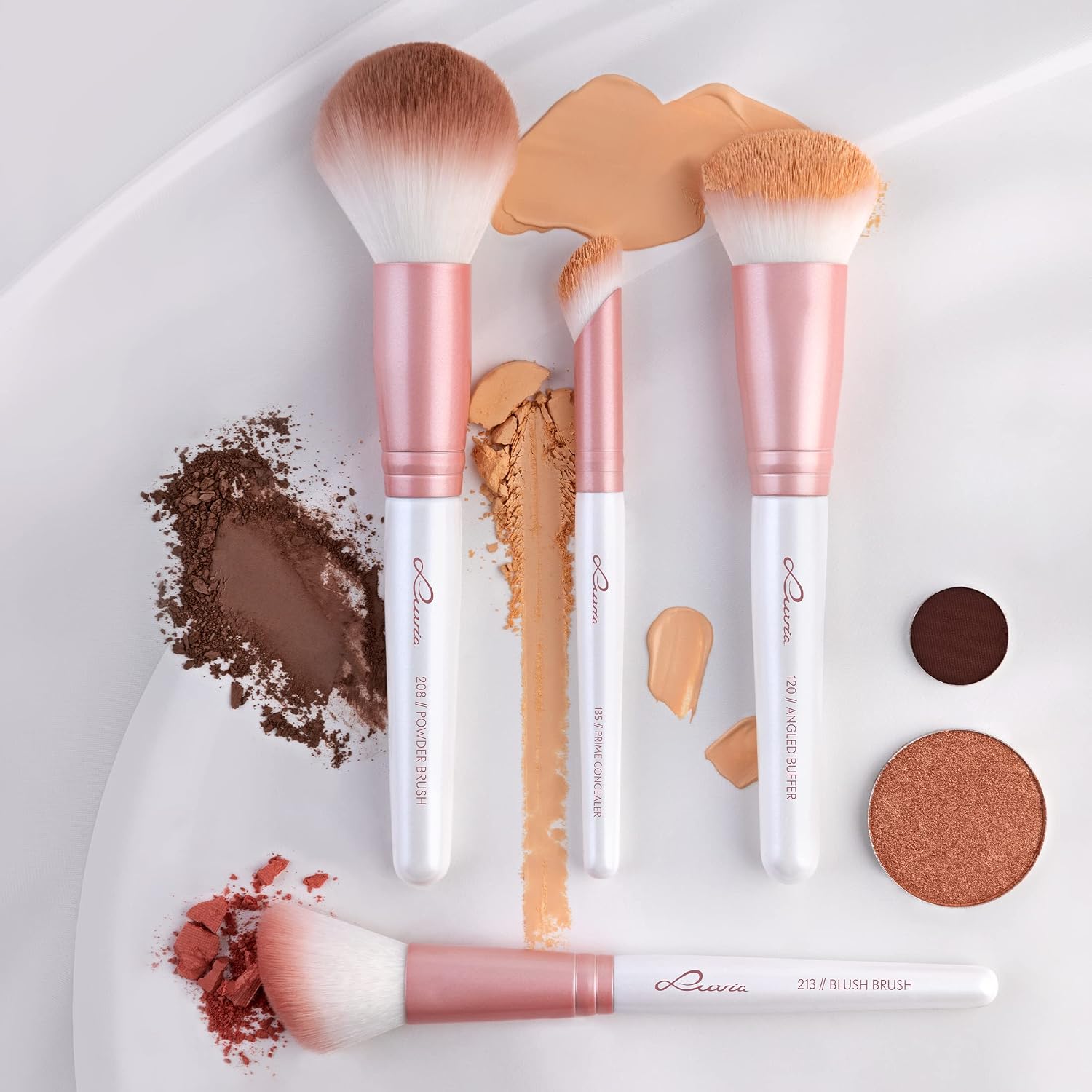 Detalle de Make-Up Pinselset Luvia – Flawless Face Brush Set (4 vegane Kosmetikpinsel)