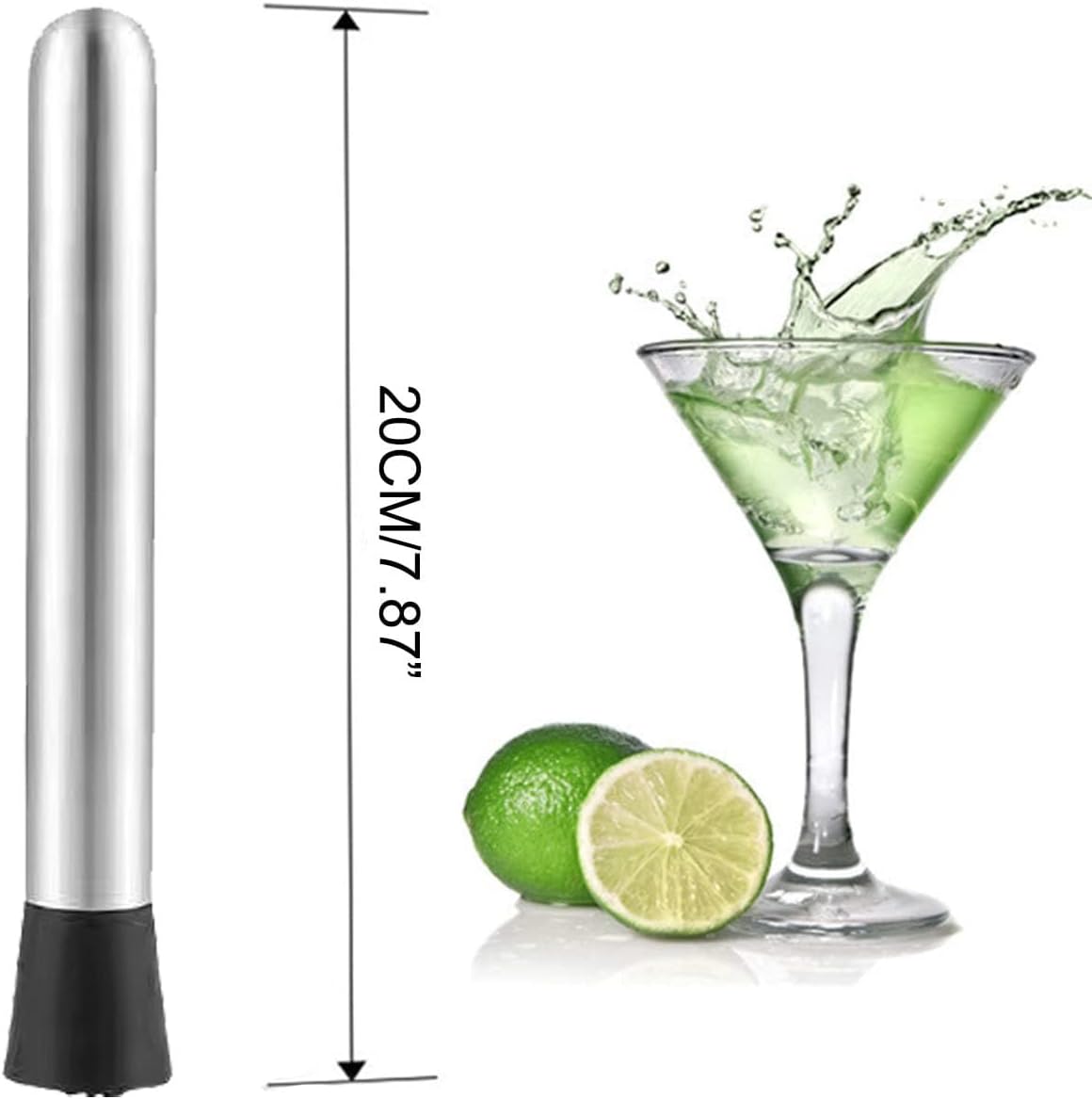 Detalle 2 de Professioneller Cocktailstössel Edelstahl 20 cm