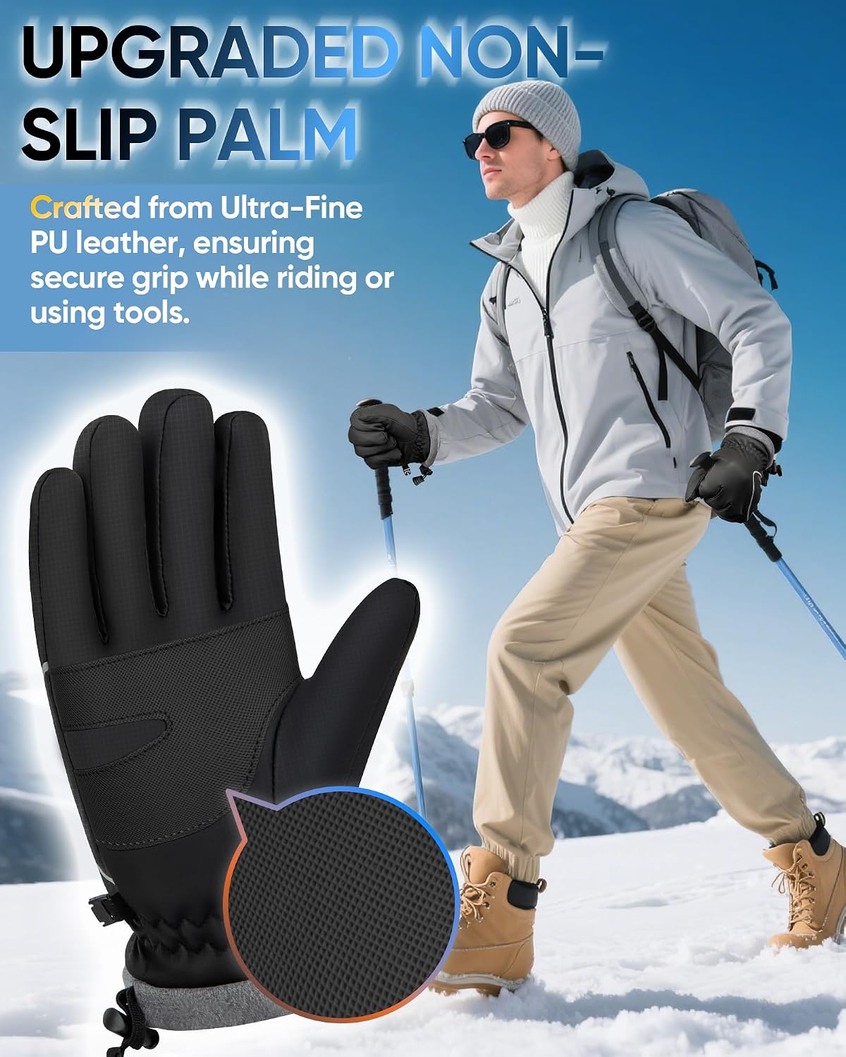 Detalle 2 de GoSkala Mens Thermal Gloves for Winter running