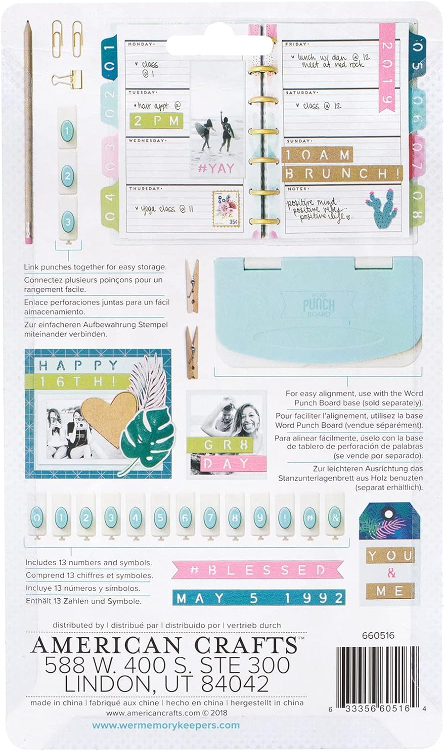 Detalle de We R Memory Keepers Word Punch Board Ensemble chiffres et symboles – pour cartes et loisirs créatifs en papier