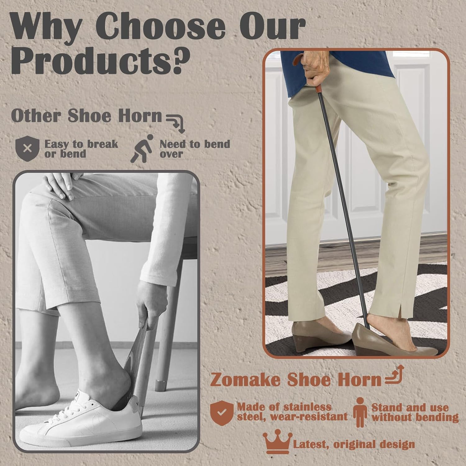 Thumbnail 2 de ZOMAKE Extra Long Chausse Pied 72cm