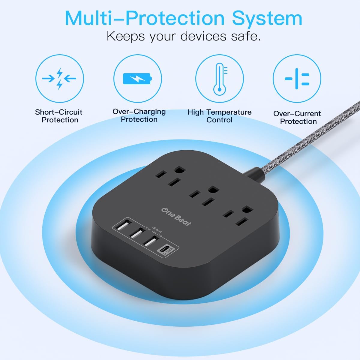 Thumbnail 4 de One Beat Power Strip 22.5W USB-C Charging Station 🔌