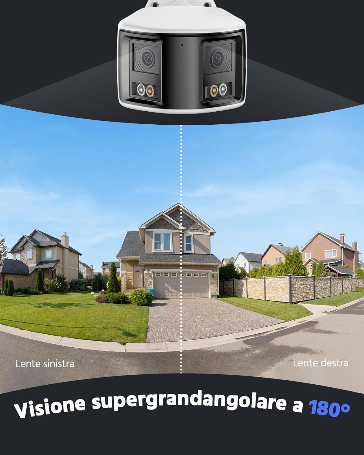 Thumbnail 1 de ANNKE Telecamera di sicurezza PoE 4K con doppia lente e vista panoramica 180°