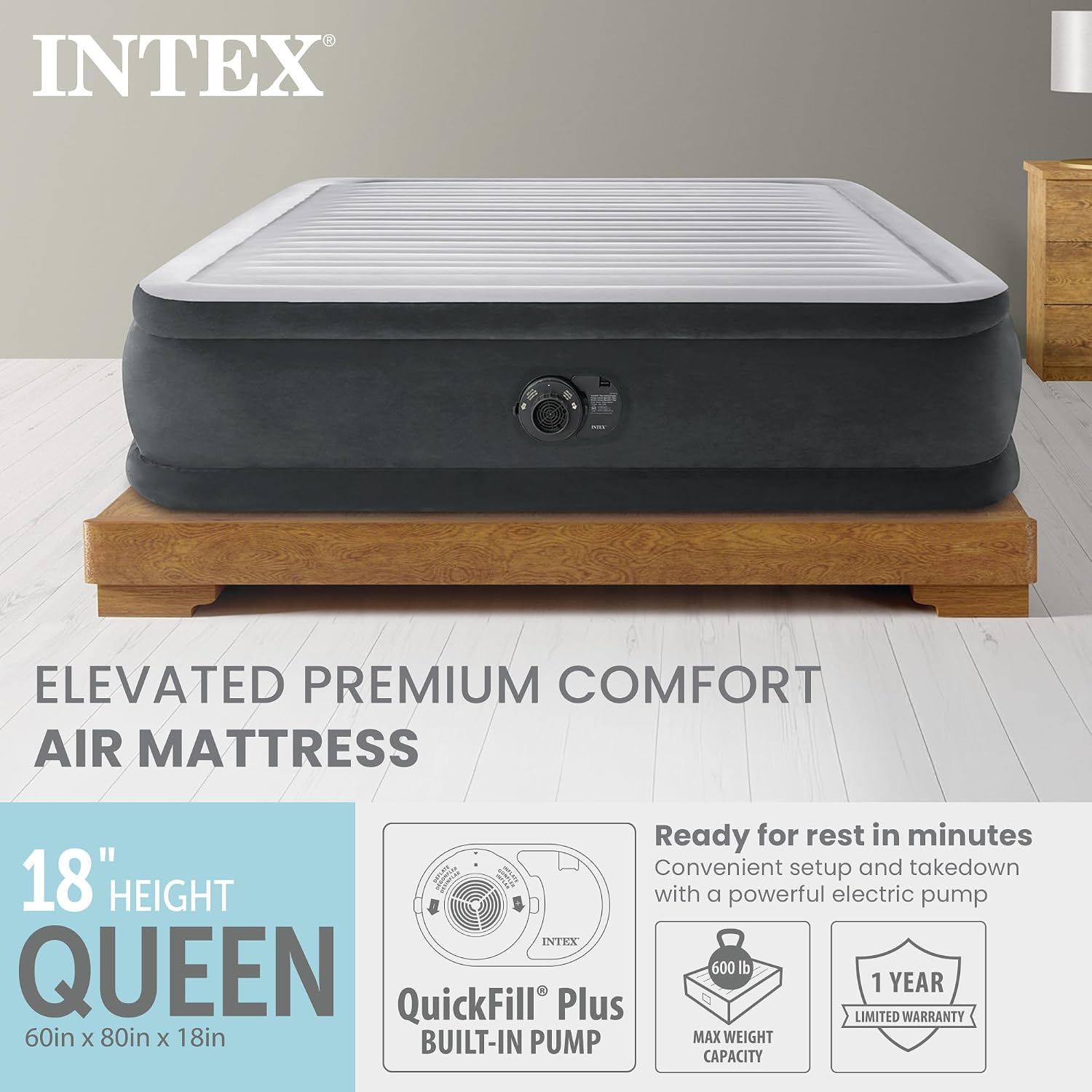 Detalle 2 de Intex 64417ED Queen Dura-Beam air mattress