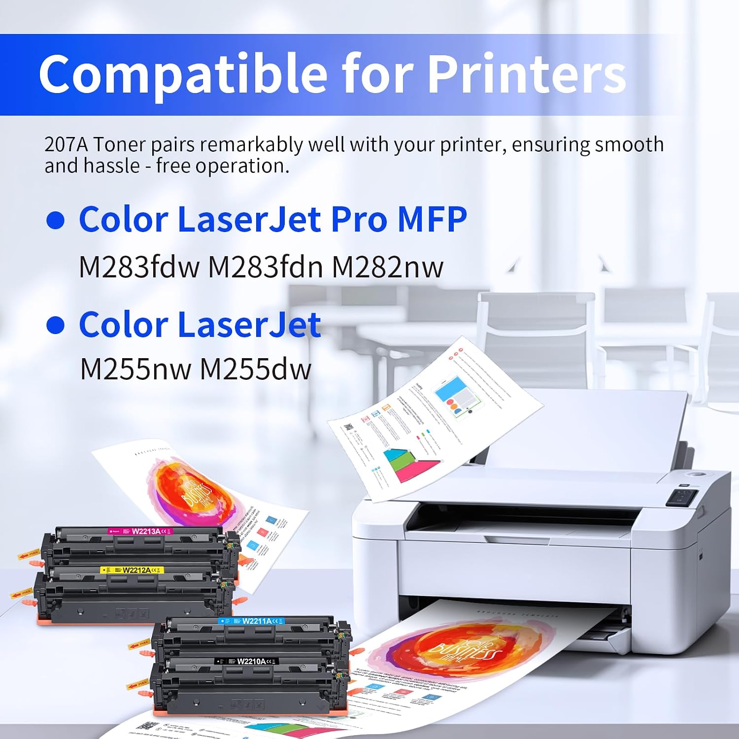 Detalle 2 de Lemero 207A Toner Set 4er‑Pack für HP Farb-Laserprinter 🎨