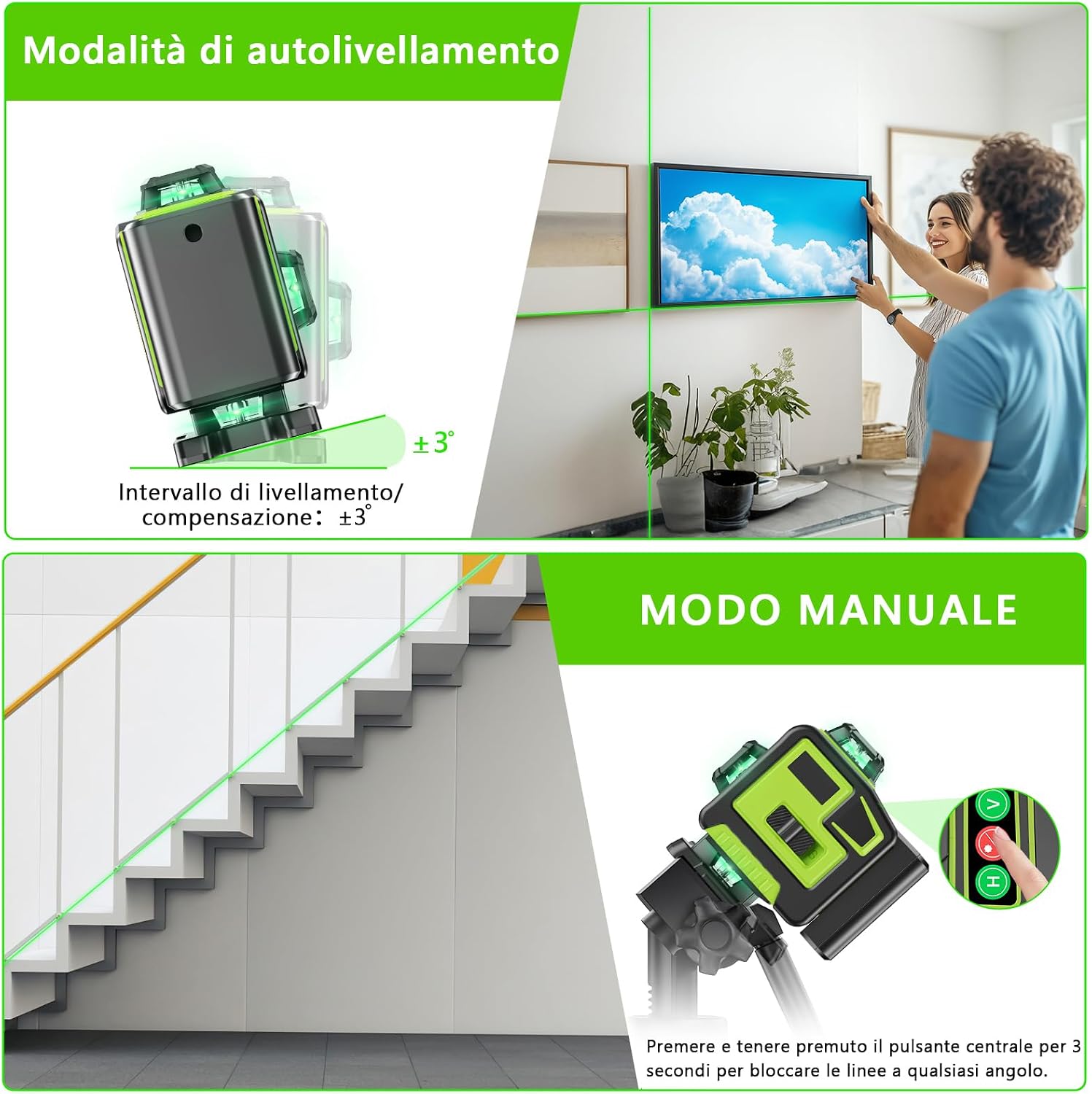 Thumbnail 1 de Livella Laser Autolivellante 16 Linee 4x360° verde