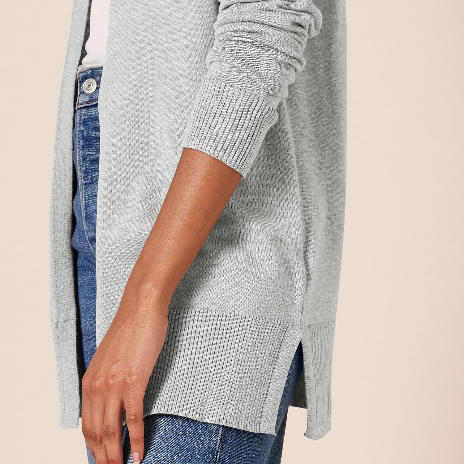 Detalle de Amazon Essentials Women's Lightweight Long Open-Front Cardigan (Available in Plus Size)