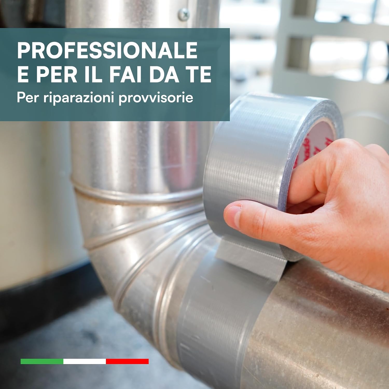 Detalle de DNK TRADE Nastro Adesivo Telato Americano 50mm x 25m – Tre Rotoli Grigio, resistente all’acqua e adatta a metallo, plastica e legno