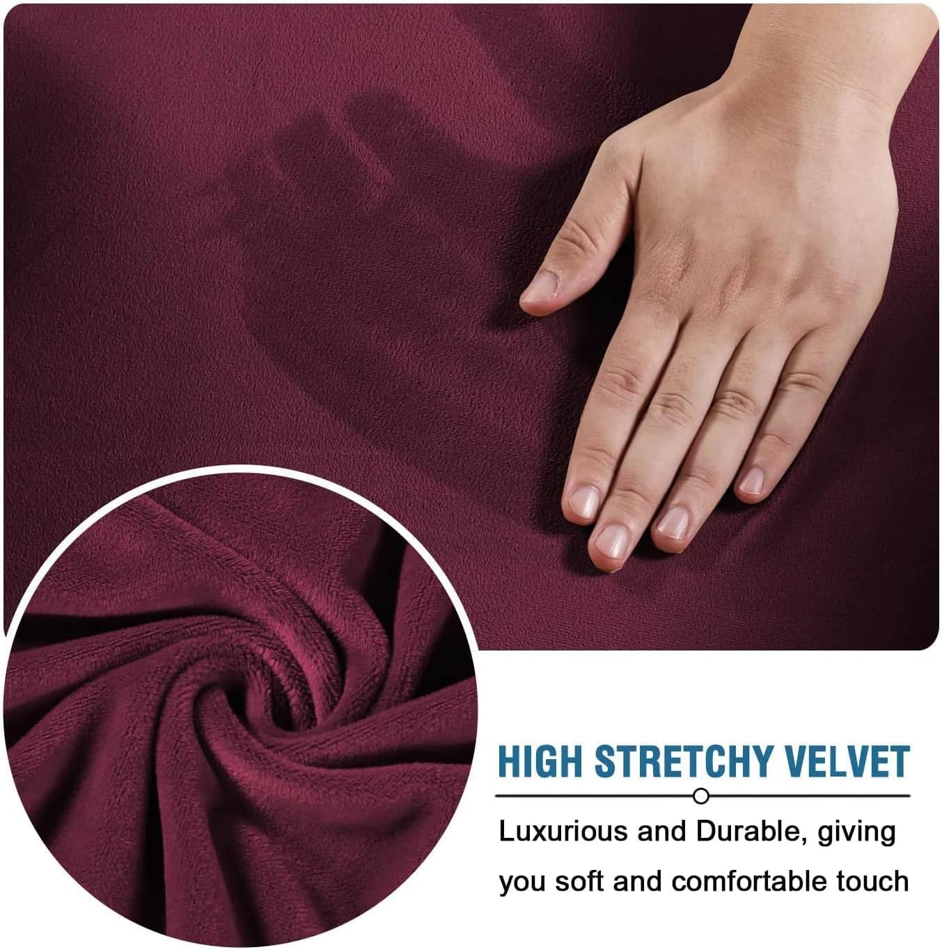 Thumbnail 4 de H.VERSAILTEX Velvet Sofa Slipcover 105 in 🛋