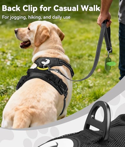 Detalle de Joytale Anti-Traction, harnais pour chien taille M noir, réglable et réfléchissant