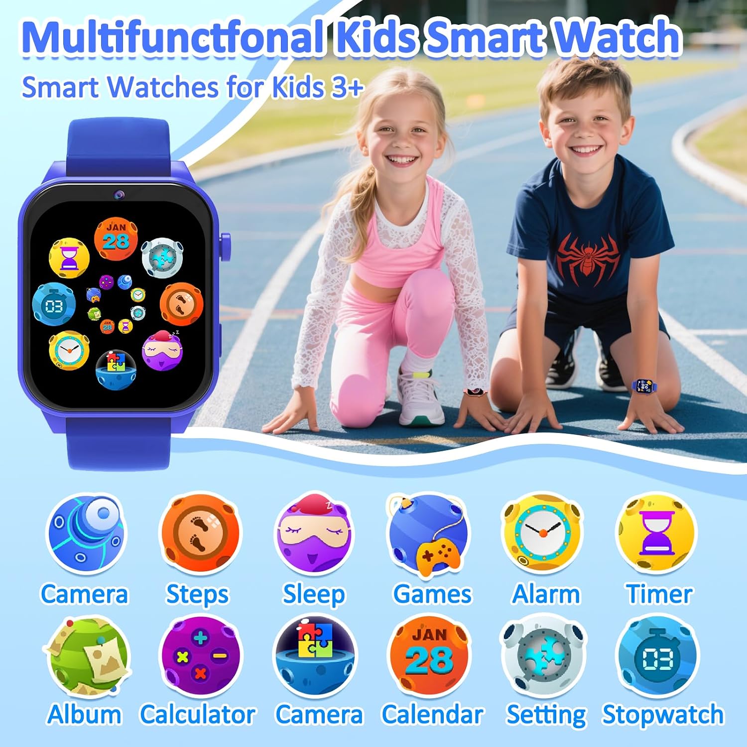Detalle de kaacly Kids Smart Watch 1.57‑inch fitness tracker