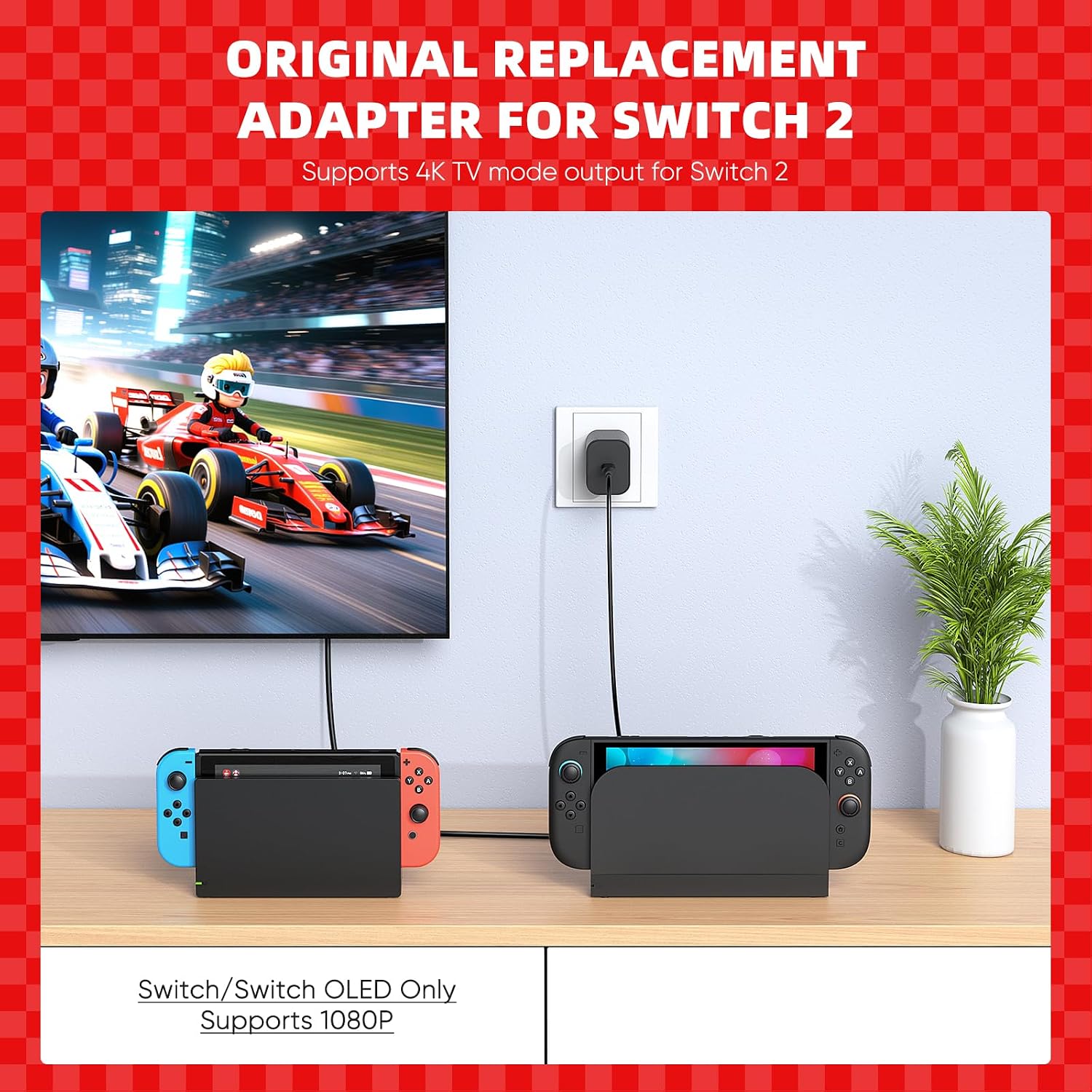 Thumbnail 4 de 65W GaN Charger for Switch 2 with 6.6 ft Cable — Upgraded PD3.0 Fast Charge for Docked 4K Play