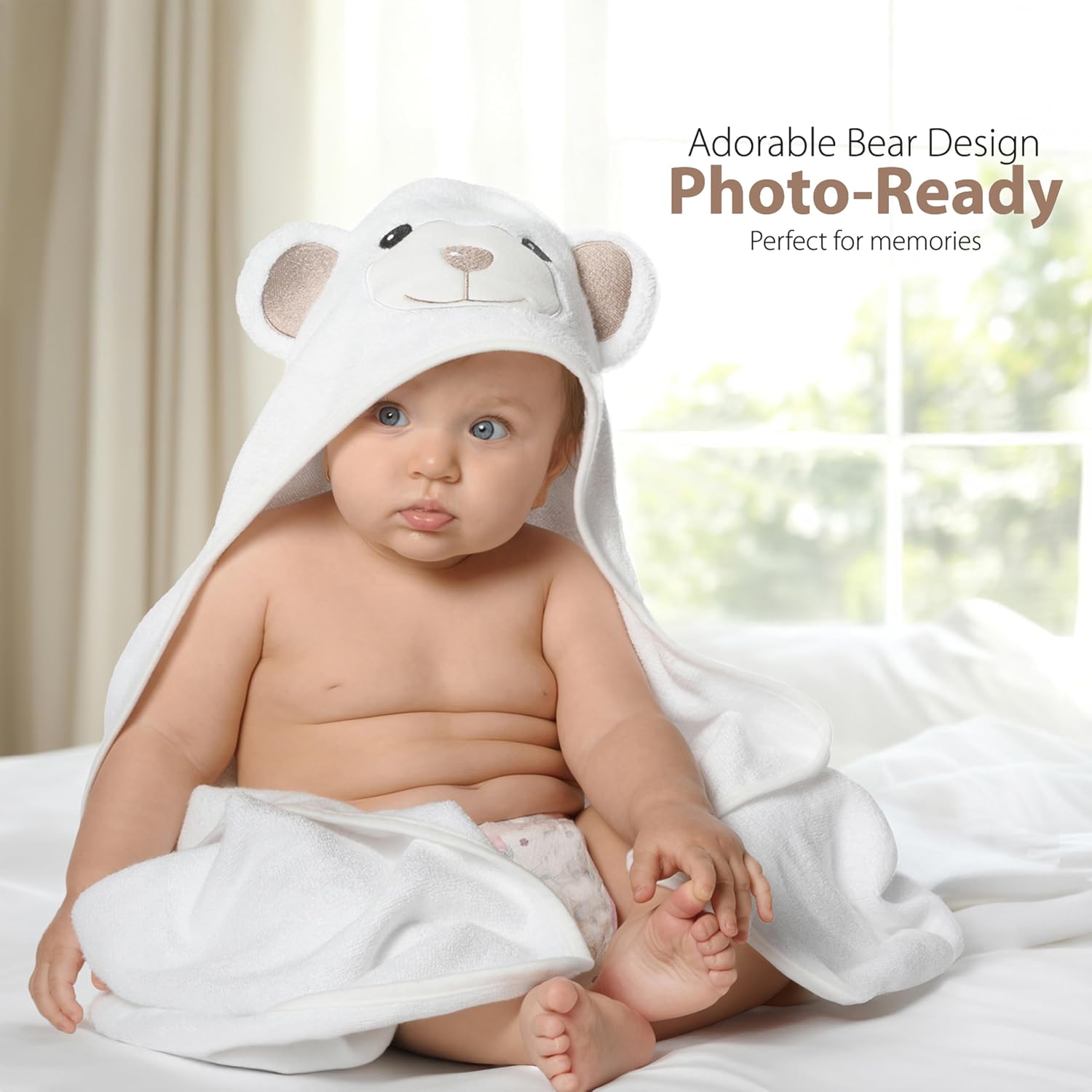 Thumbnail 4 de MINIBOO Premium Bamboo Hooded Baby Towel – Ultra-Soft 90 x 90 cm for Newborns to 6 Years