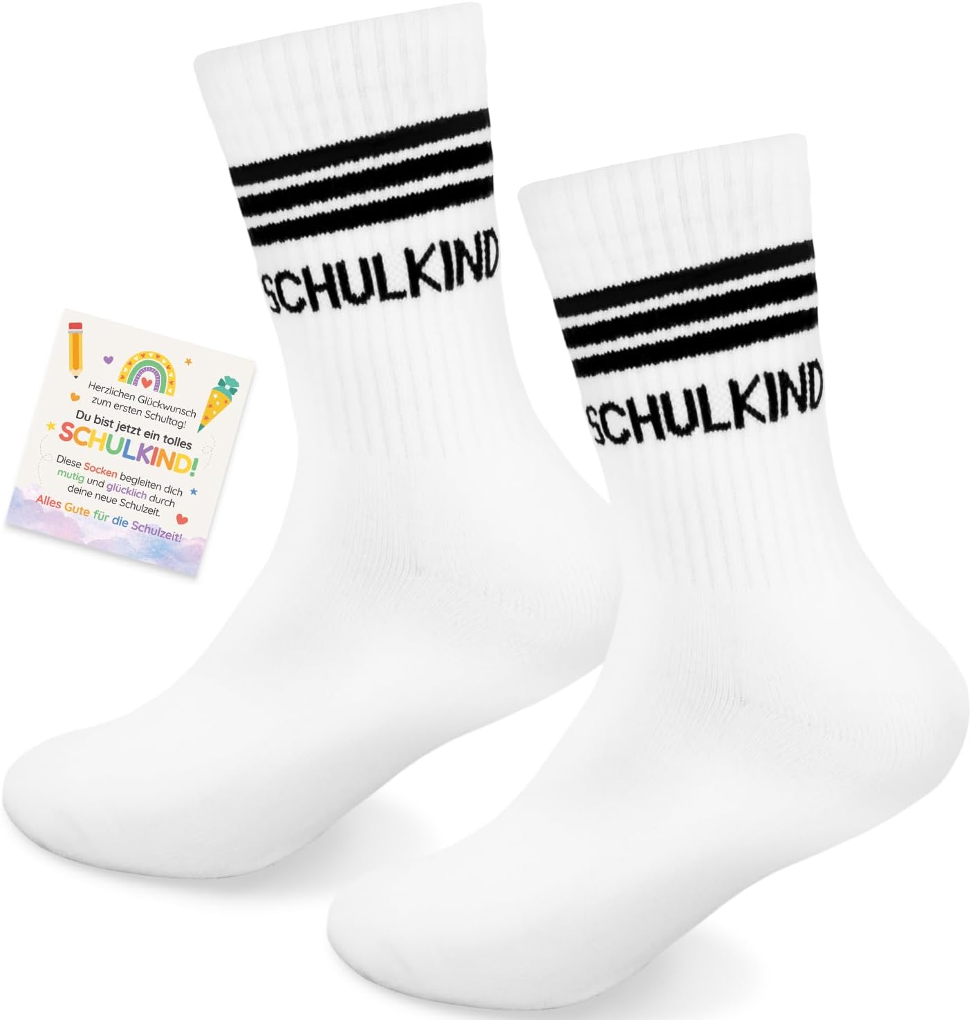 Orifinter Schulkind Socken 27-32 – modische, langlebige Baumwollsocken für Einschulung
