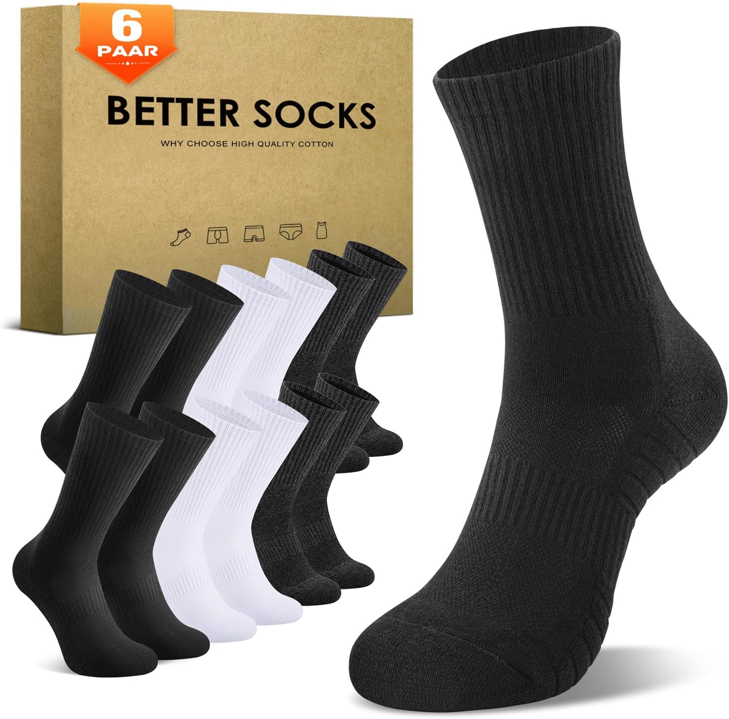 Thumbnail 6 de TUUHAW Cushioned Sports Socks 6 Pairs