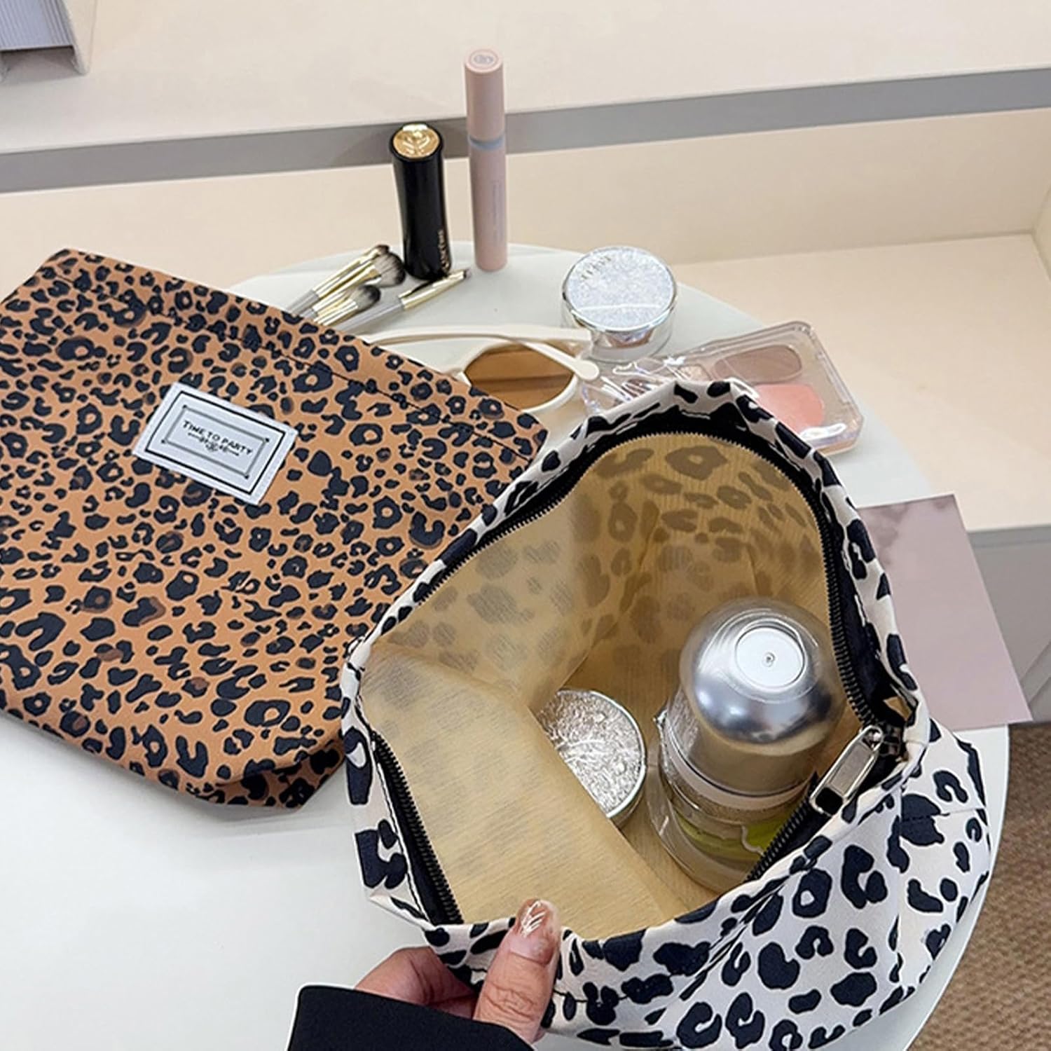 Thumbnail 5 de Aucuu Leopard Print Cosmetic Bag Set