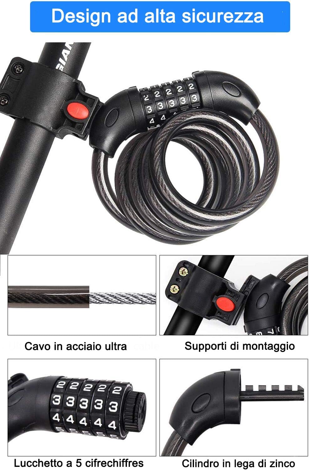 Thumbnail 2 de REHKITTZ Lucchetto per bicicletta catena 120 cm 🔒