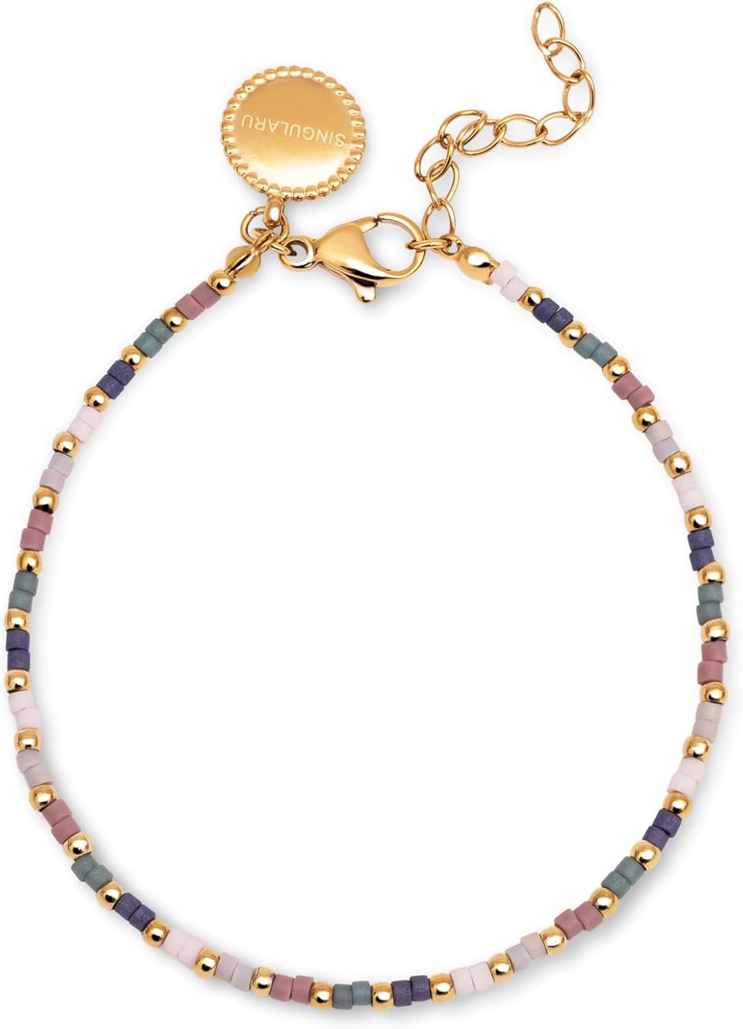 SINGULARU - Bracciale Colors: Acciaio placcato oro 18Kt con pietre Miyuki