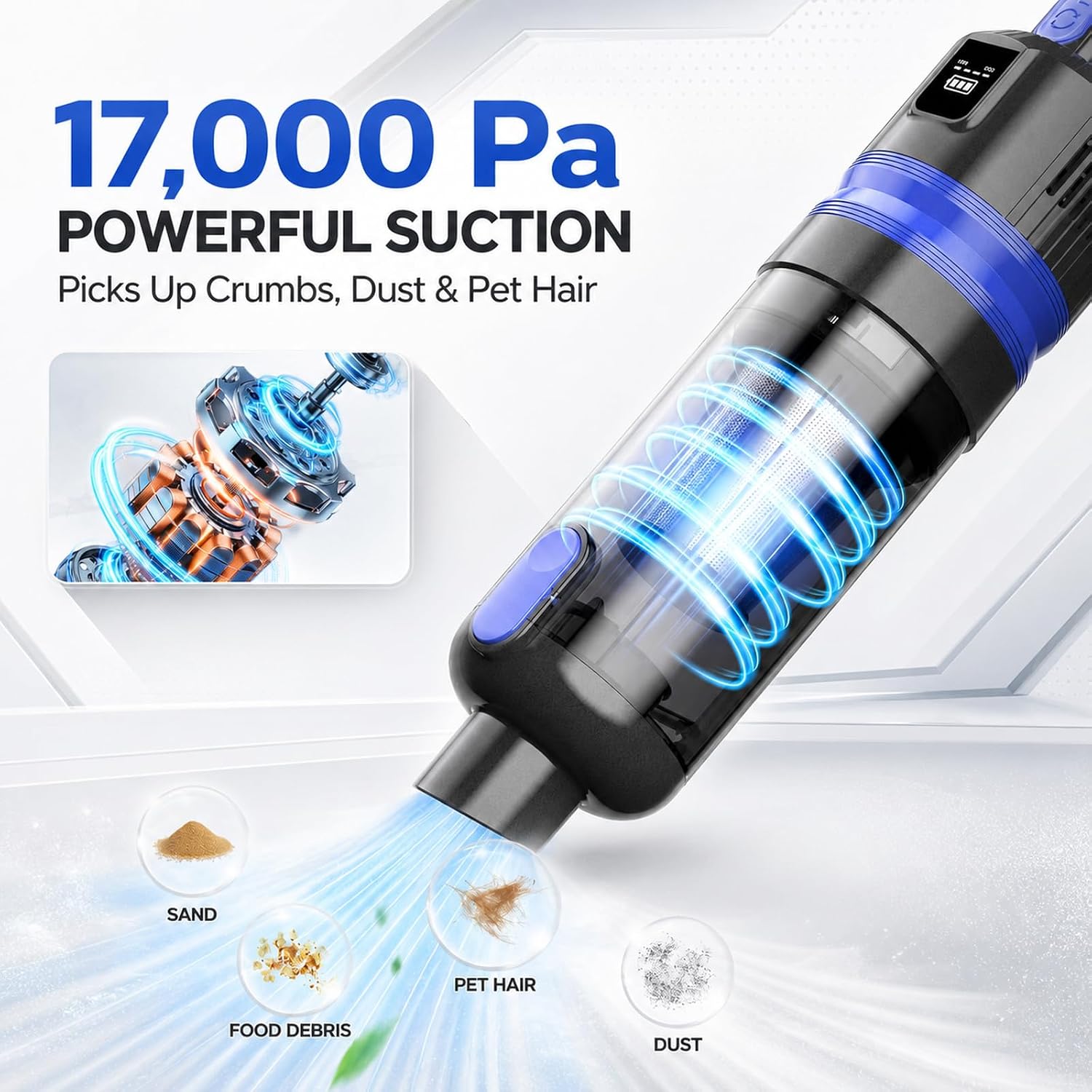 Detalle 2 de Filigo VC032 Cordless Handheld Vacuum, 3-in-1 with HEPA Filter