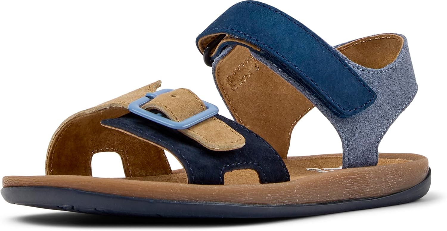 Detalle de Camper Garçon Bicho K800672 2-Strap Sandal – Sandale enfant colorée en cuir et peau