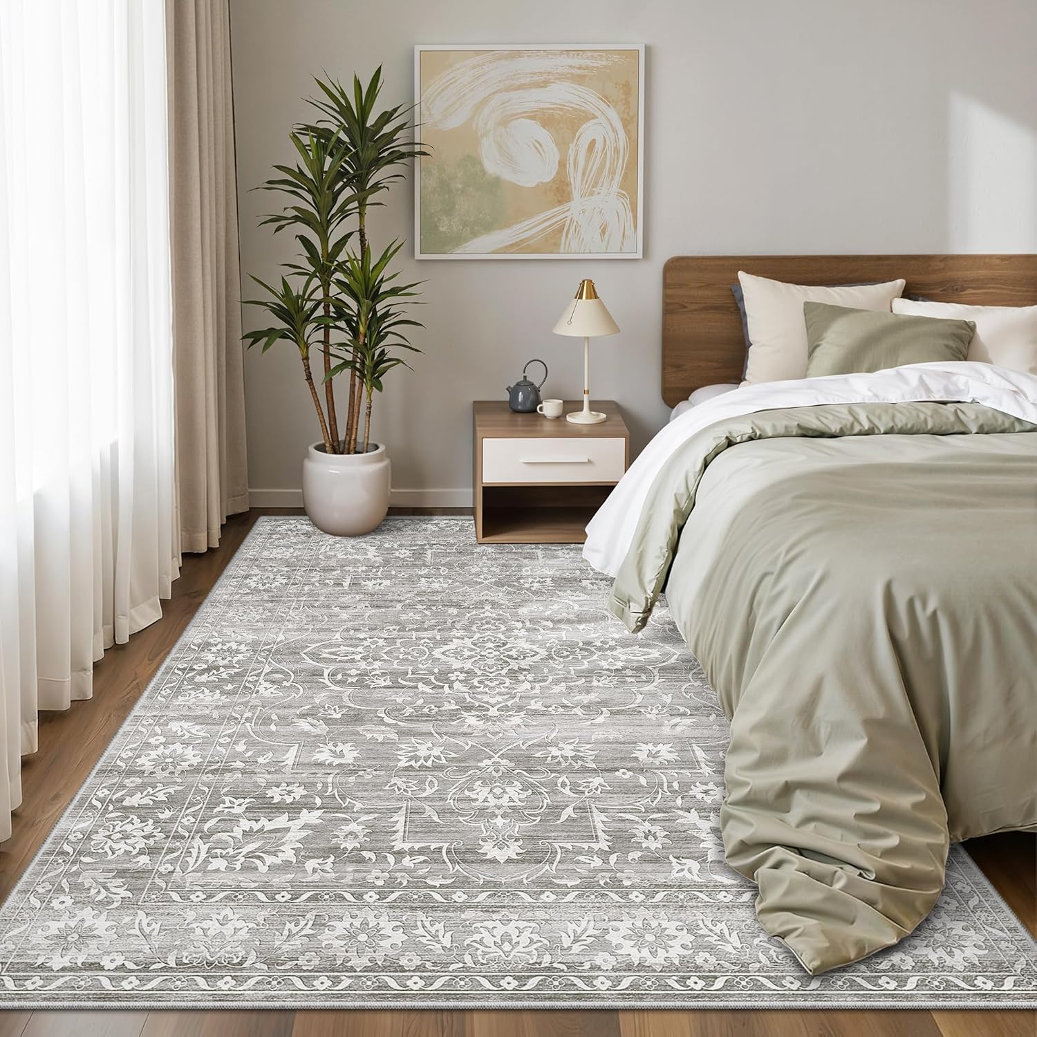 Thumbnail 6 de Soalmost 6'x9' Floral Vintage Area Rug 🧩