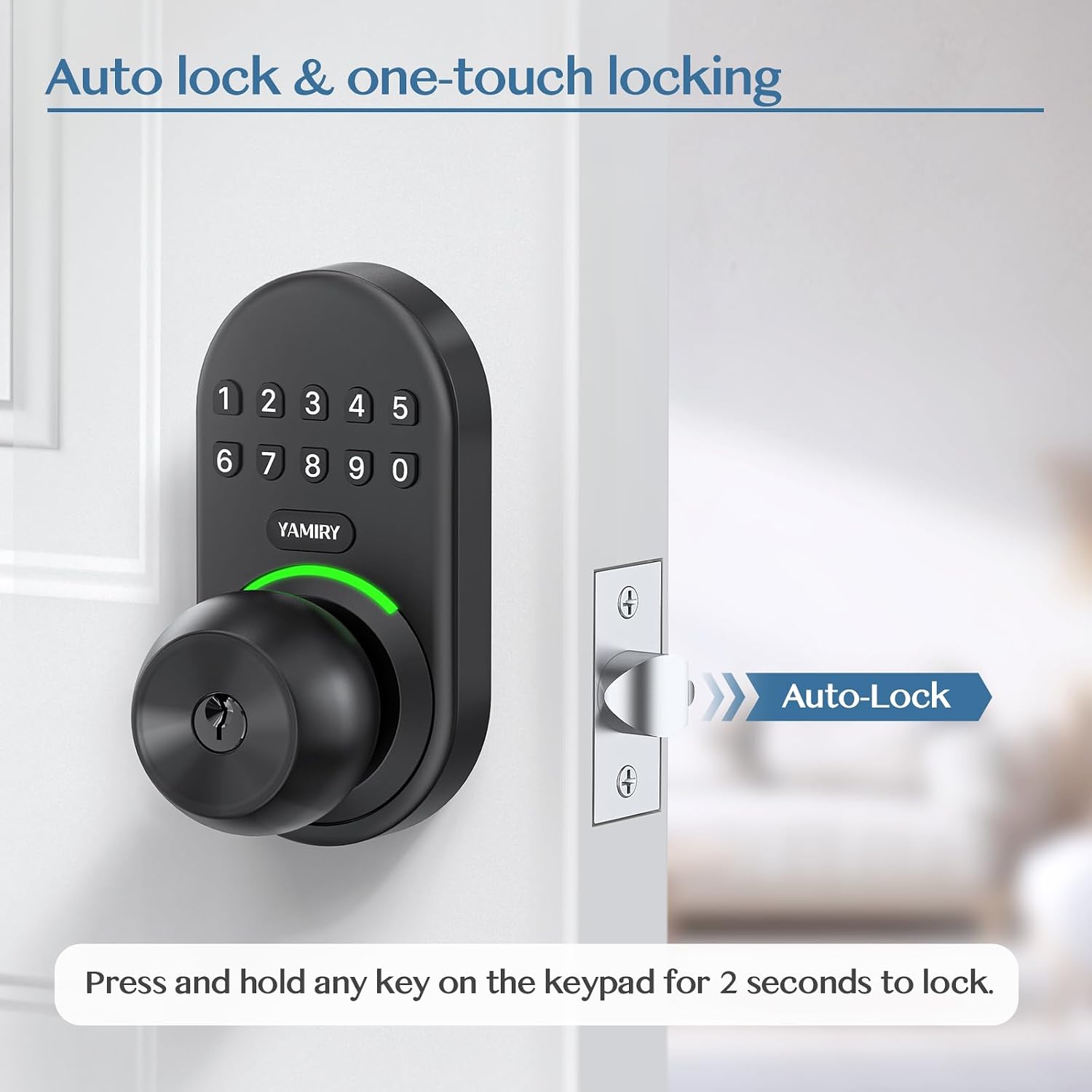 Detalle de Yamiry Smart Door Knob Lock, 20 User Codes