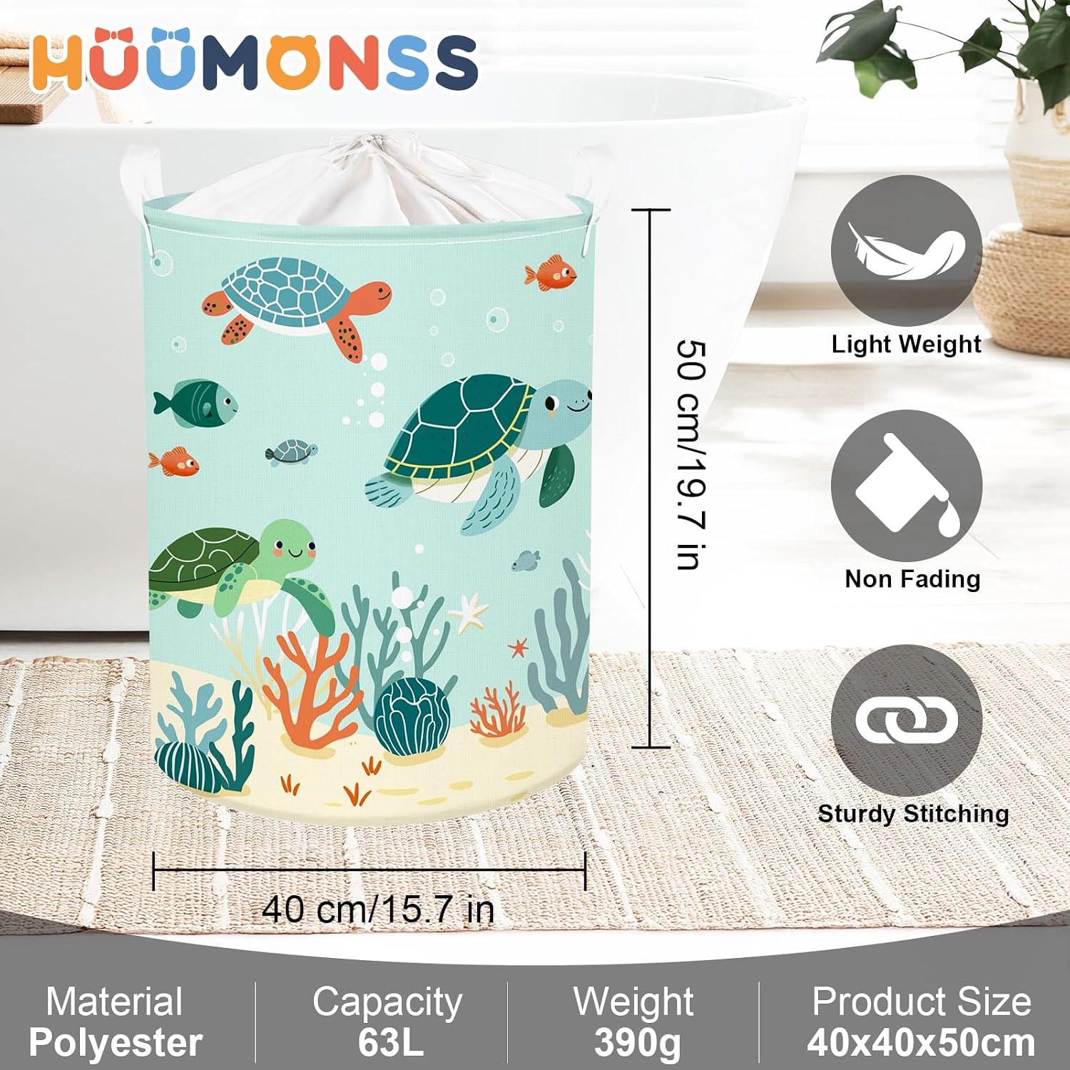 Thumbnail 5 de HUUMONSS Sea Animals Storage Basket 63L