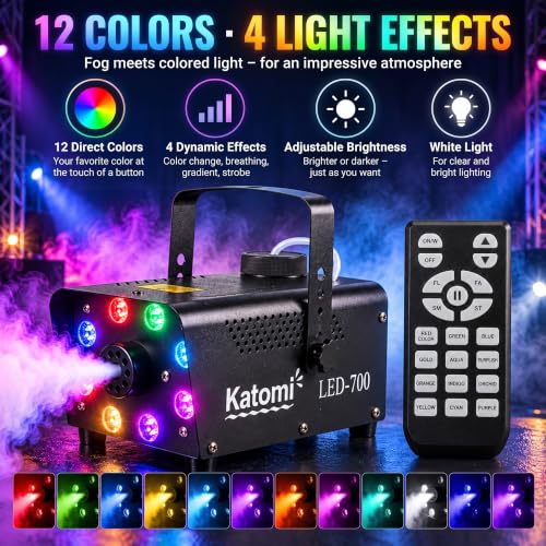 Thumbnail 2 de Katomi 500W Smoke Machine with RGB Effect and Dual Remote Controls