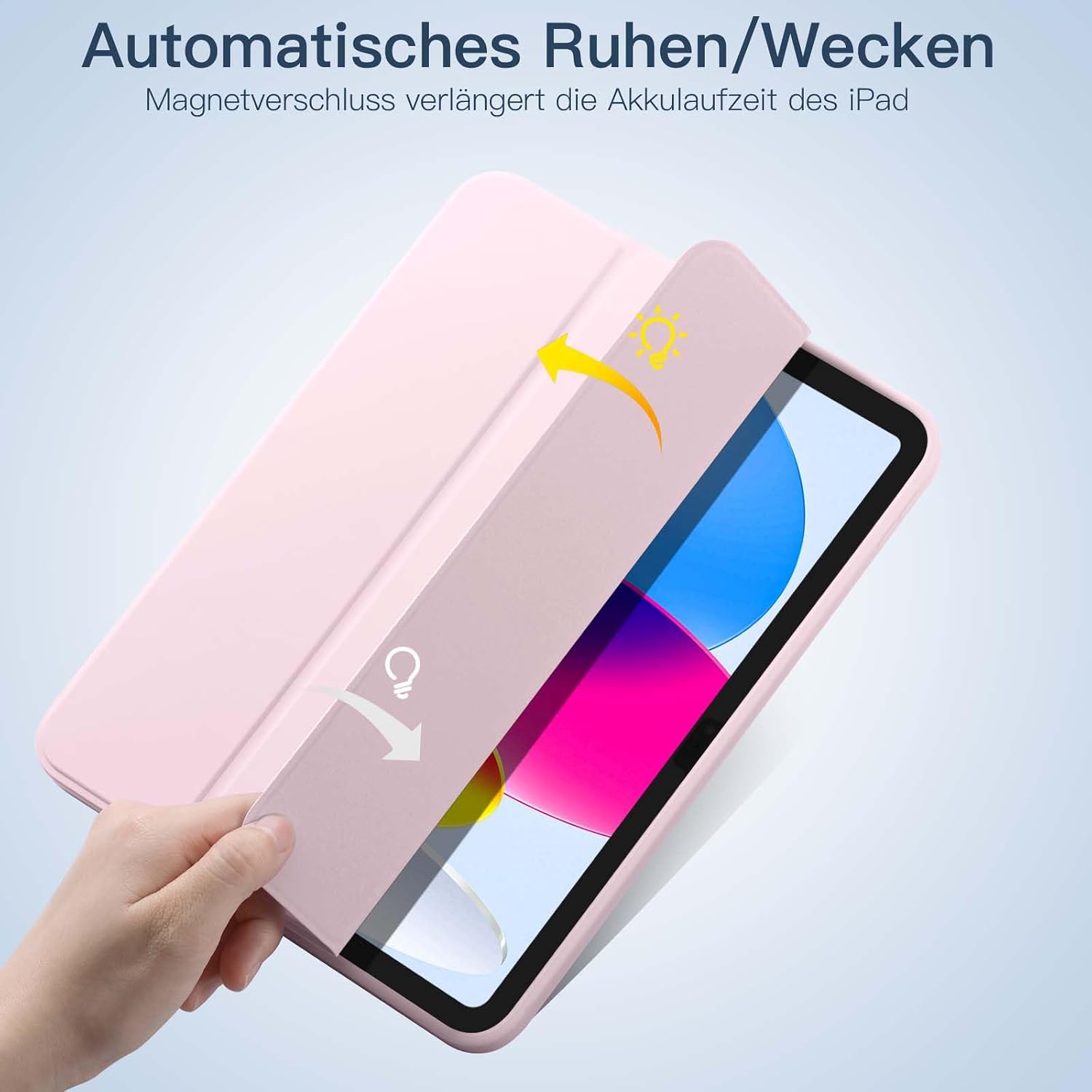 Thumbnail 2 de drivego Hülle für iPad 11. Generation (A16) & iPad 10. Gen 10,9 Zoll mit Stifthalter, Ständer und Auto-Ruhe/Wake – Strauß rosa