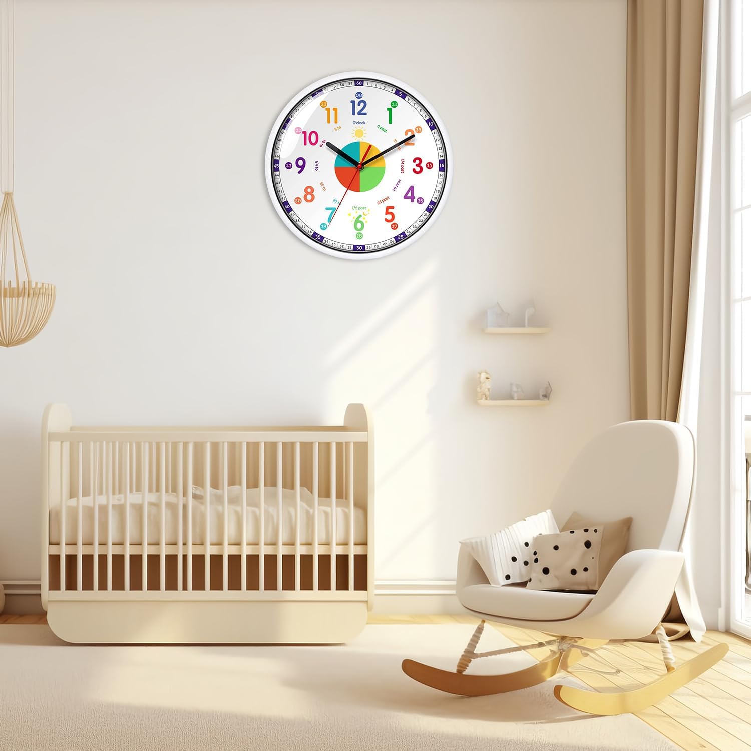 Thumbnail 6 de Kids wall clock 12 inch non ticking