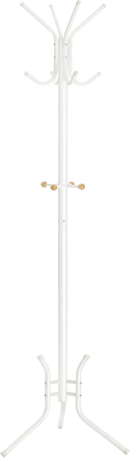 Detalle de SONGMICS Appendiabiti da Terra RCR017W01 – 178 cm, 12 ganci, metallo bianco perla