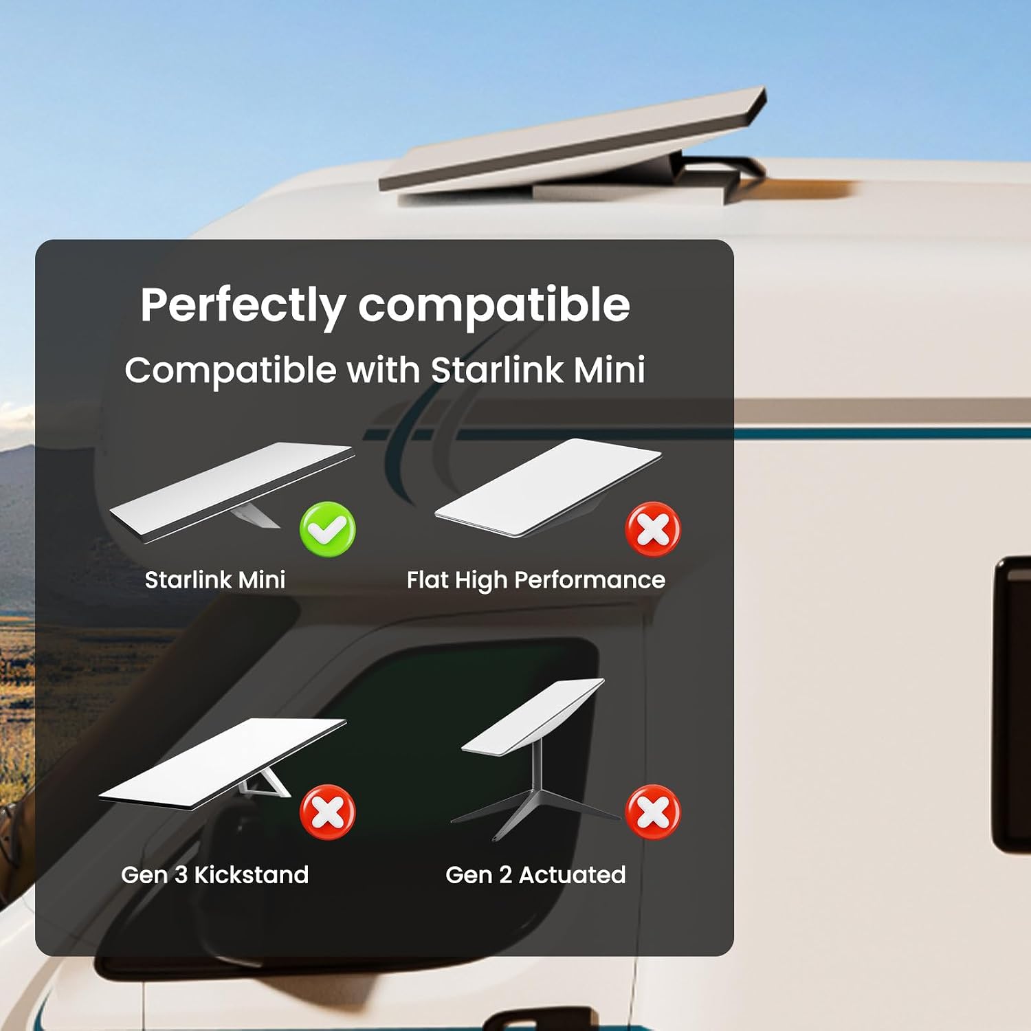 Detalle 2 de Klutchtech Starlink Mini Mount: Anti-Theft Aluminum Car Mount Kit for RV, Boat, and More