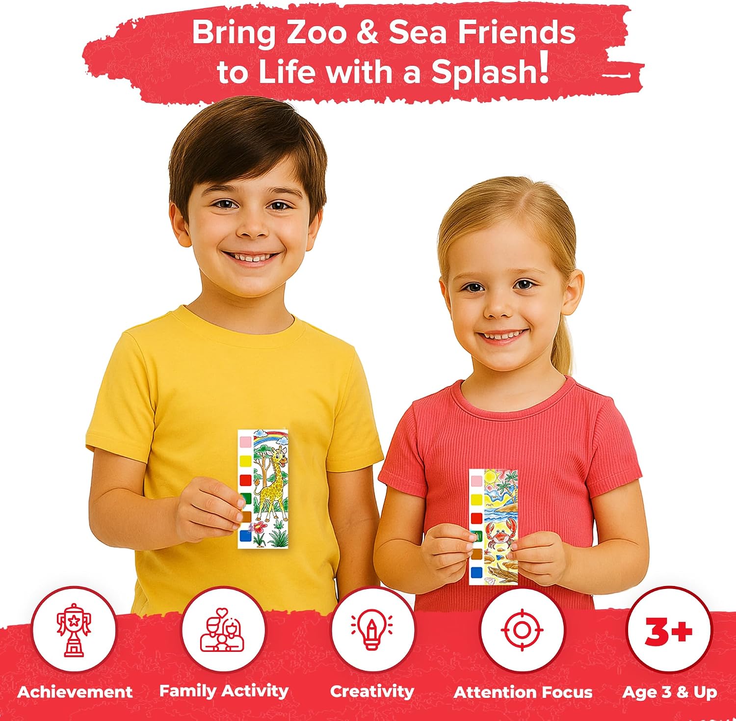 Detalle 2 de Paint with Water Books for Kids, 6-Book Set