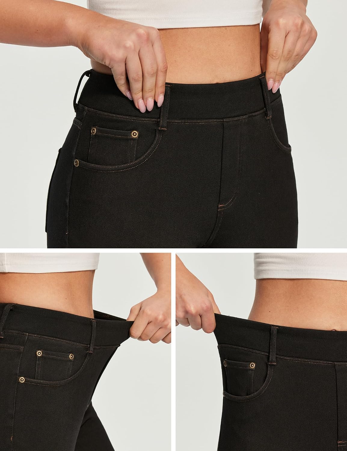 Detalle 2 de Straight Leg Jeans for Women, Stretch Denim