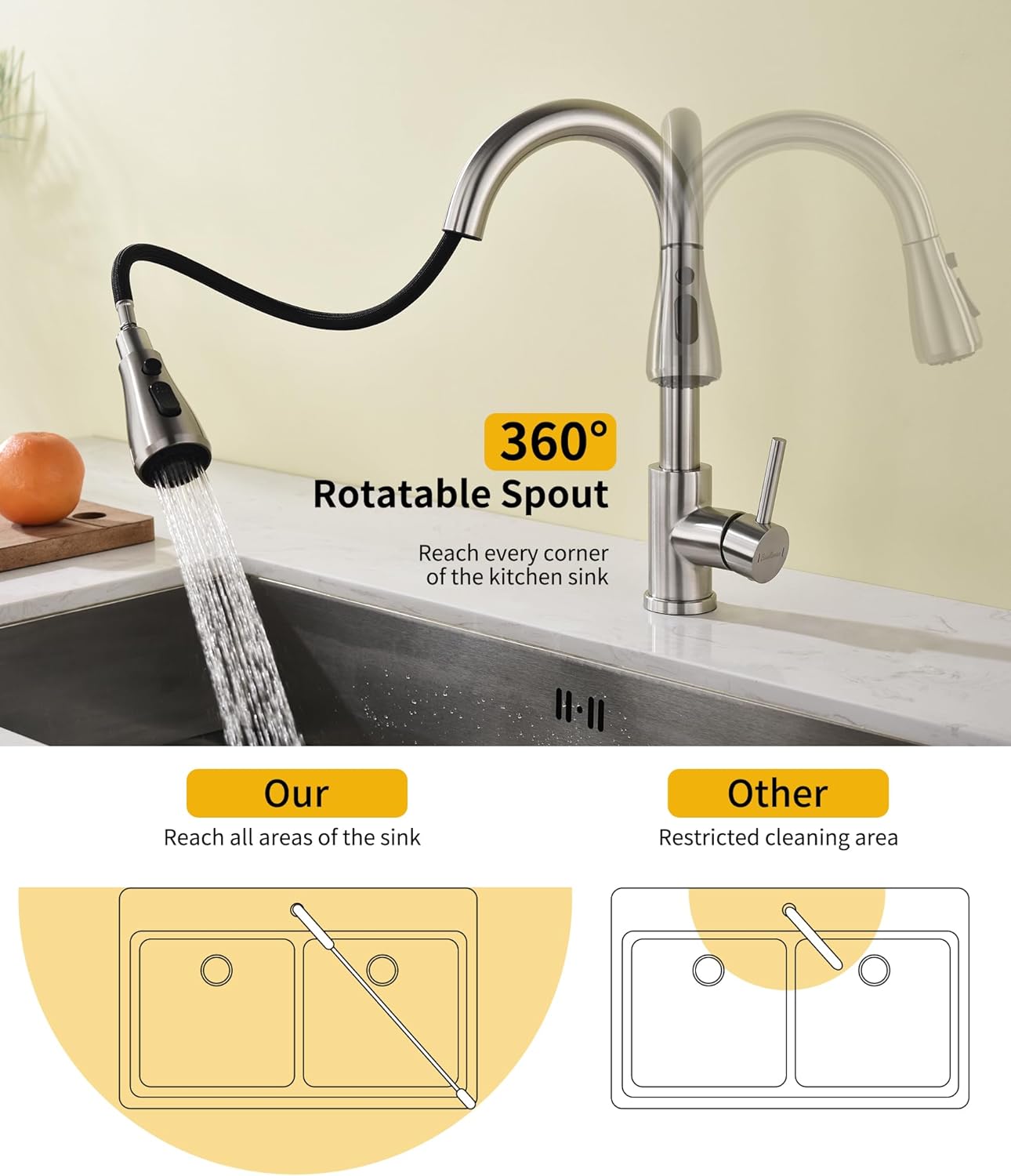 Detalle 2 de Wasserhahn Küche Ausziehbar 360°