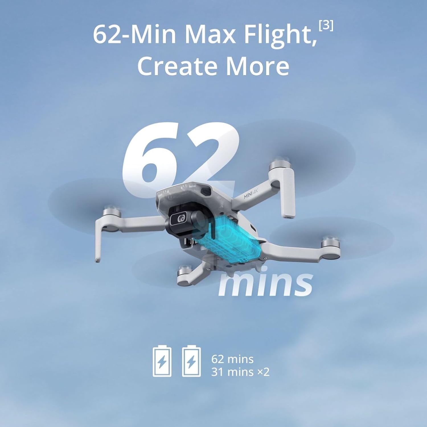 Detalle de DJI Mini 4K Camera Drone Combo: Compact 4K Cinematics with 62-Min Flight Time