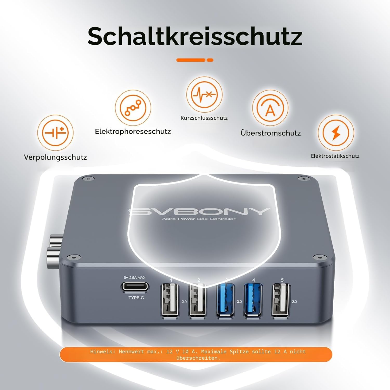 Detalle de Svbony SV241 PRO Power Management Box: All-in-One Stromversorgung für Deep-Sky-Astronomie
