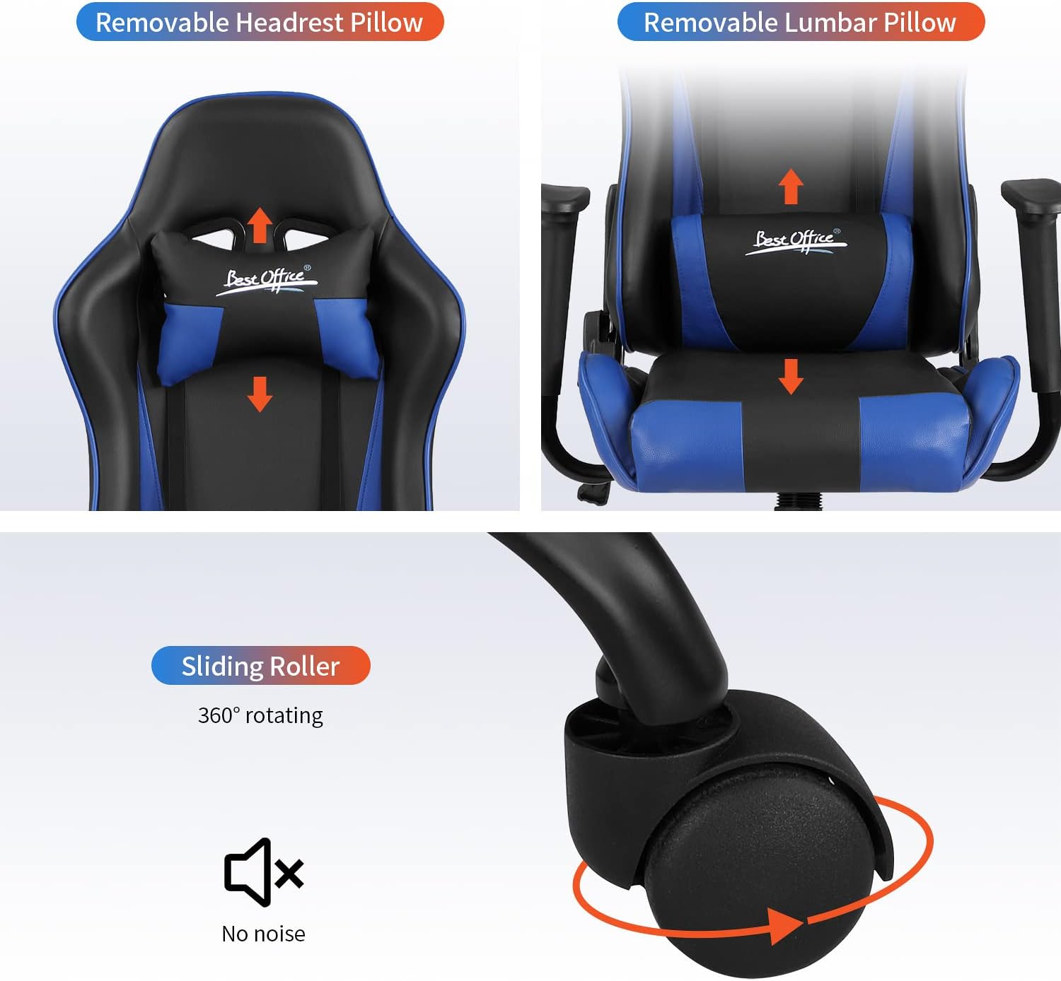 Thumbnail 4 de Gaming Chair with 18.3–22.2-Inch Seat Height