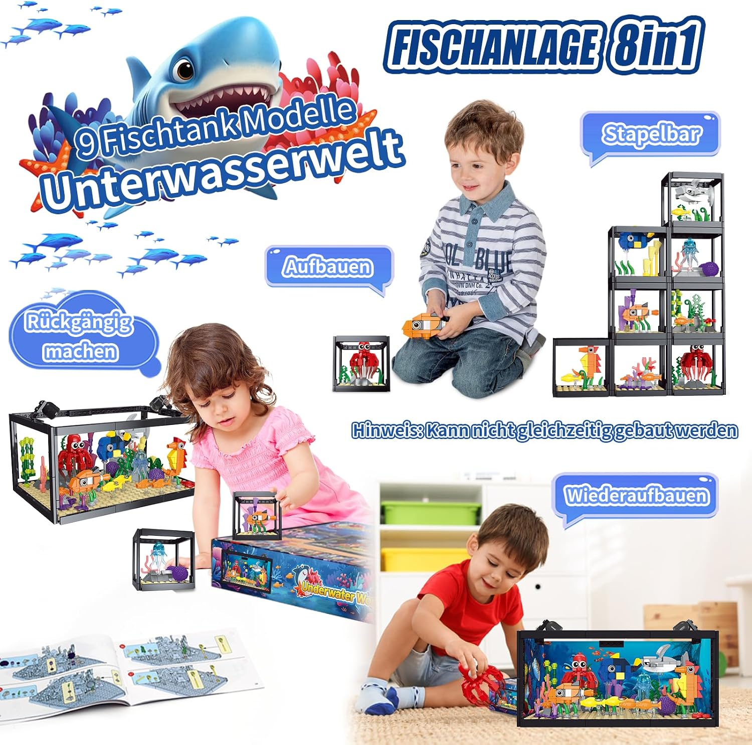 Detalle 2 de 8-in-1 Aquarium Baustein mit LED Licht