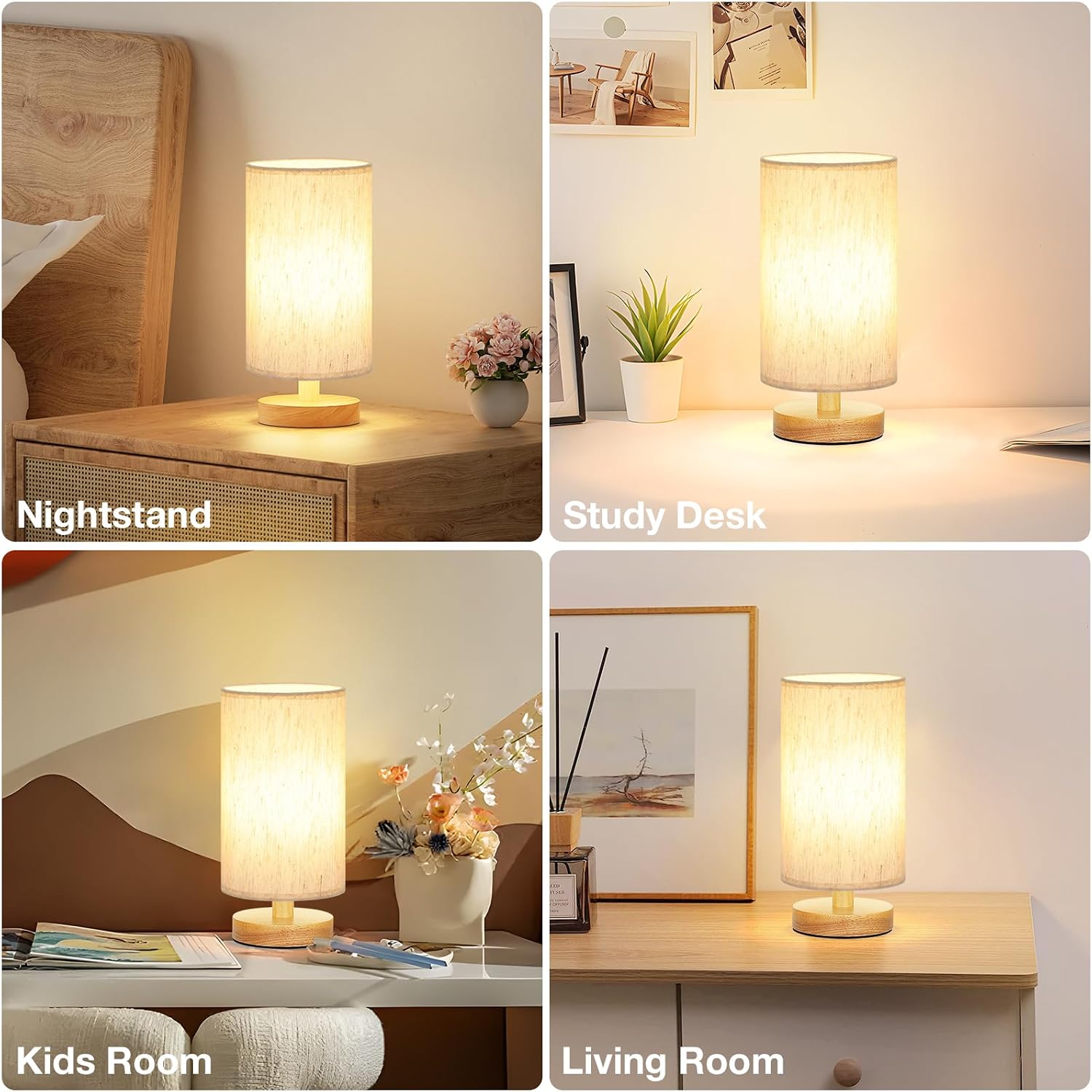 Detalle 2 de Aooshine Bedside Lamps 3000K warm table lamp 🛋